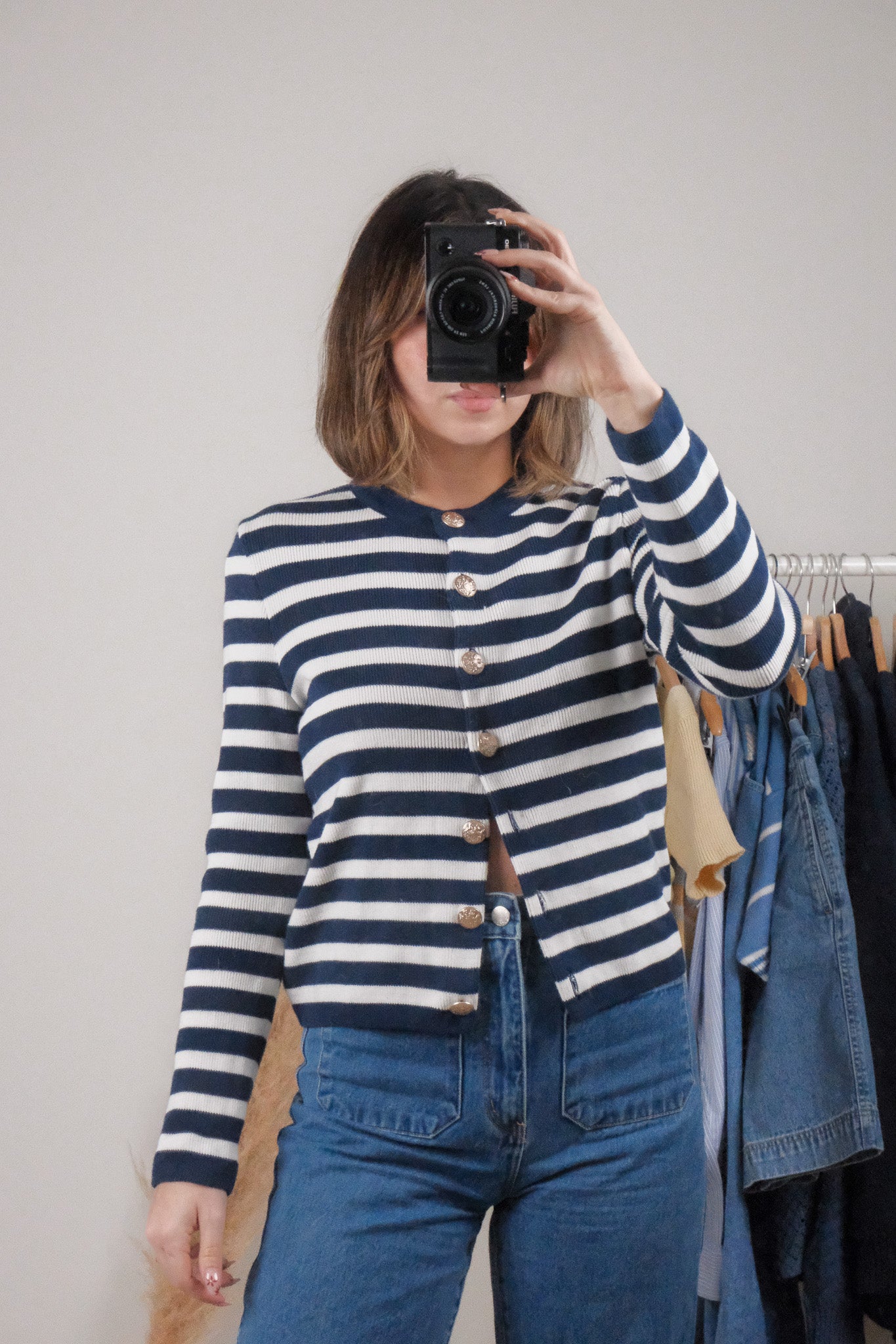 Modern x Sezane x Striped Cotton Cardigan (XS/S)