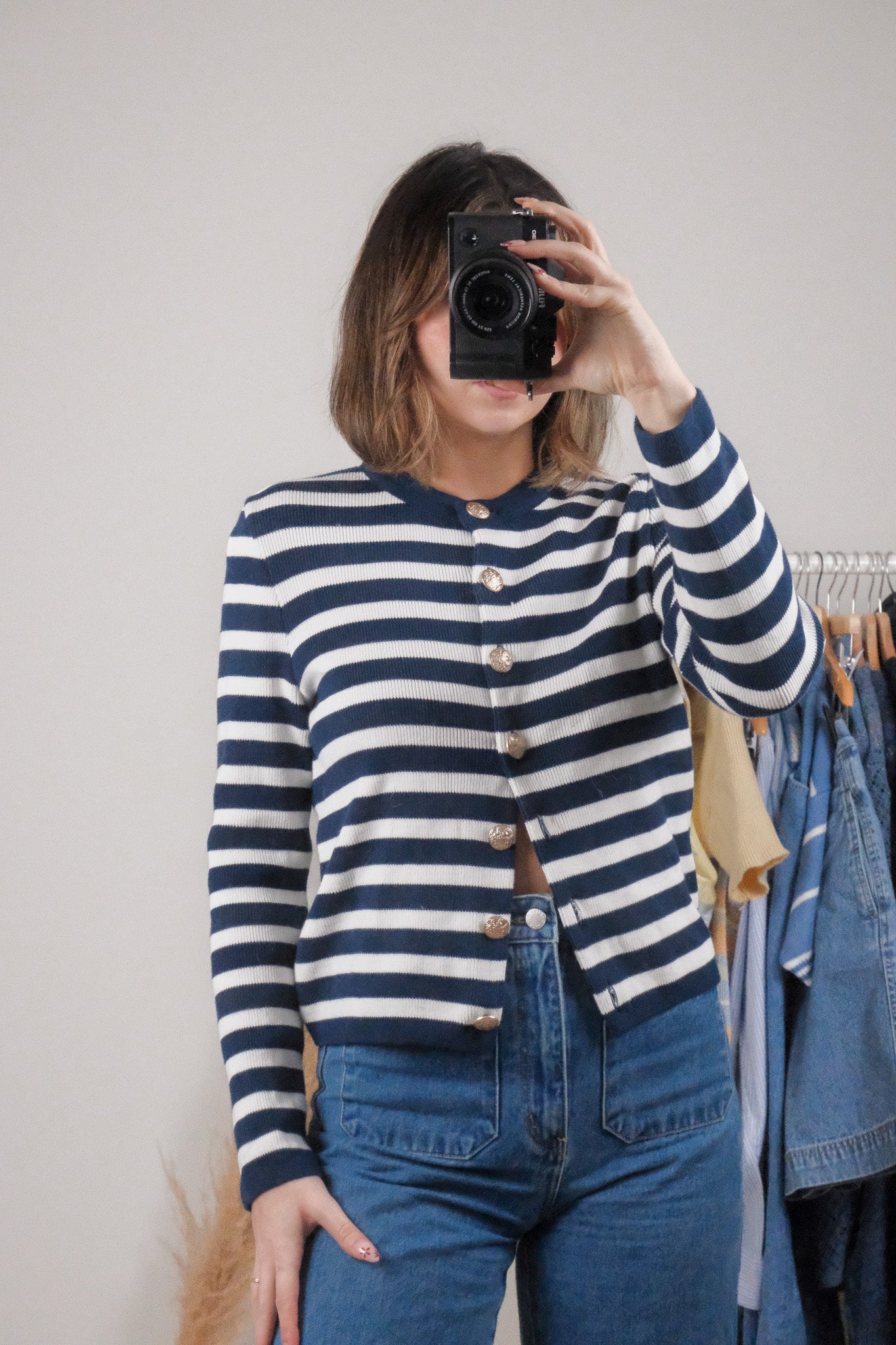 Modern x Sezane x Striped Cotton Cardigan (XS/S)