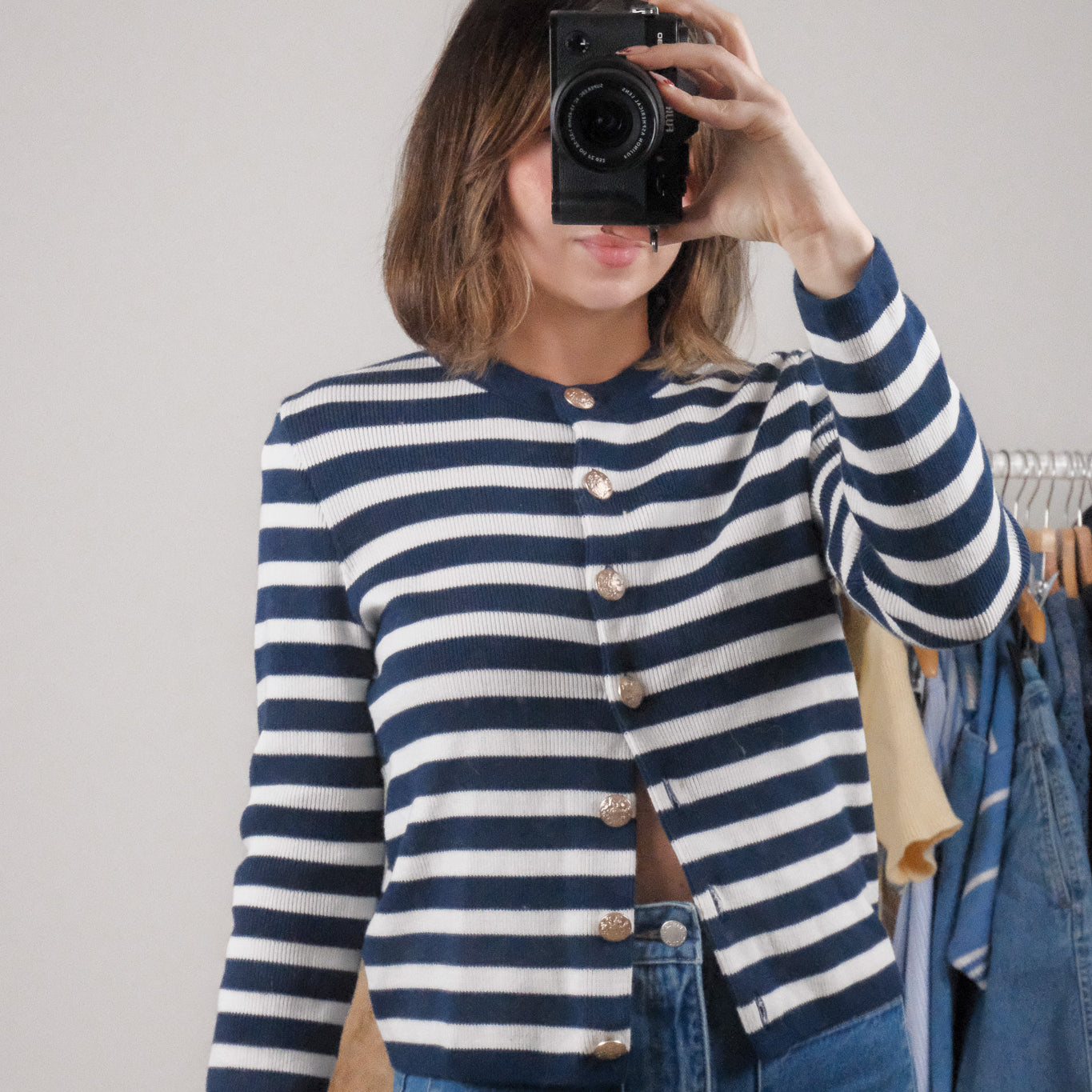 Modern x Sezane x Striped Cotton Cardigan (XS/S)