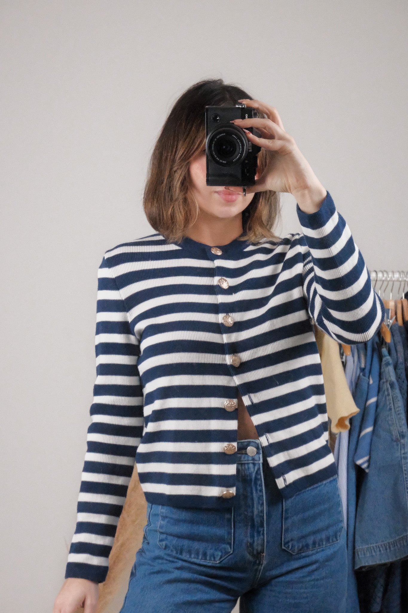 Modern x Sezane x Striped Cotton Cardigan (XS/S)