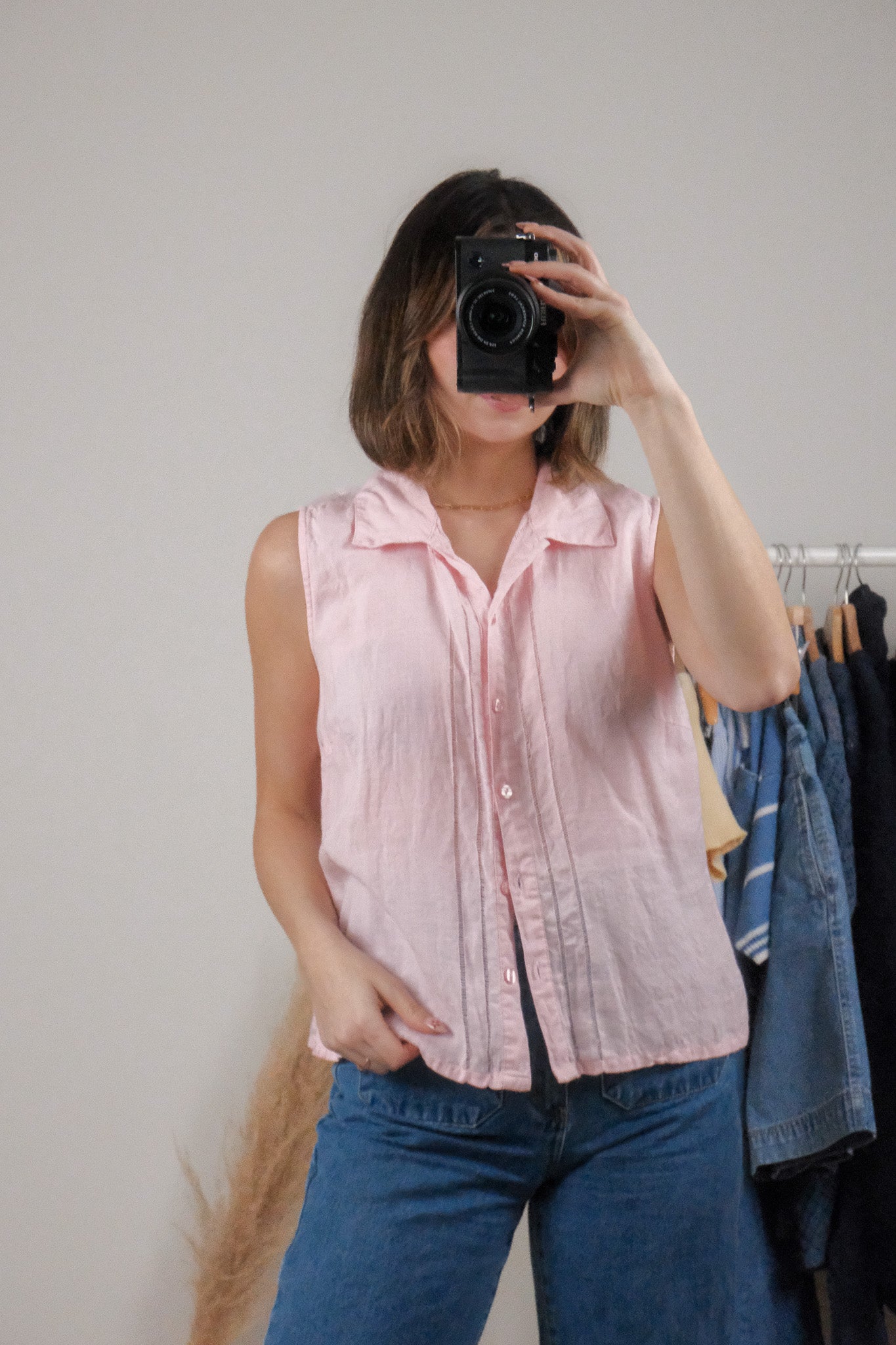 Vintage x 100% Linen Tank Top (L)