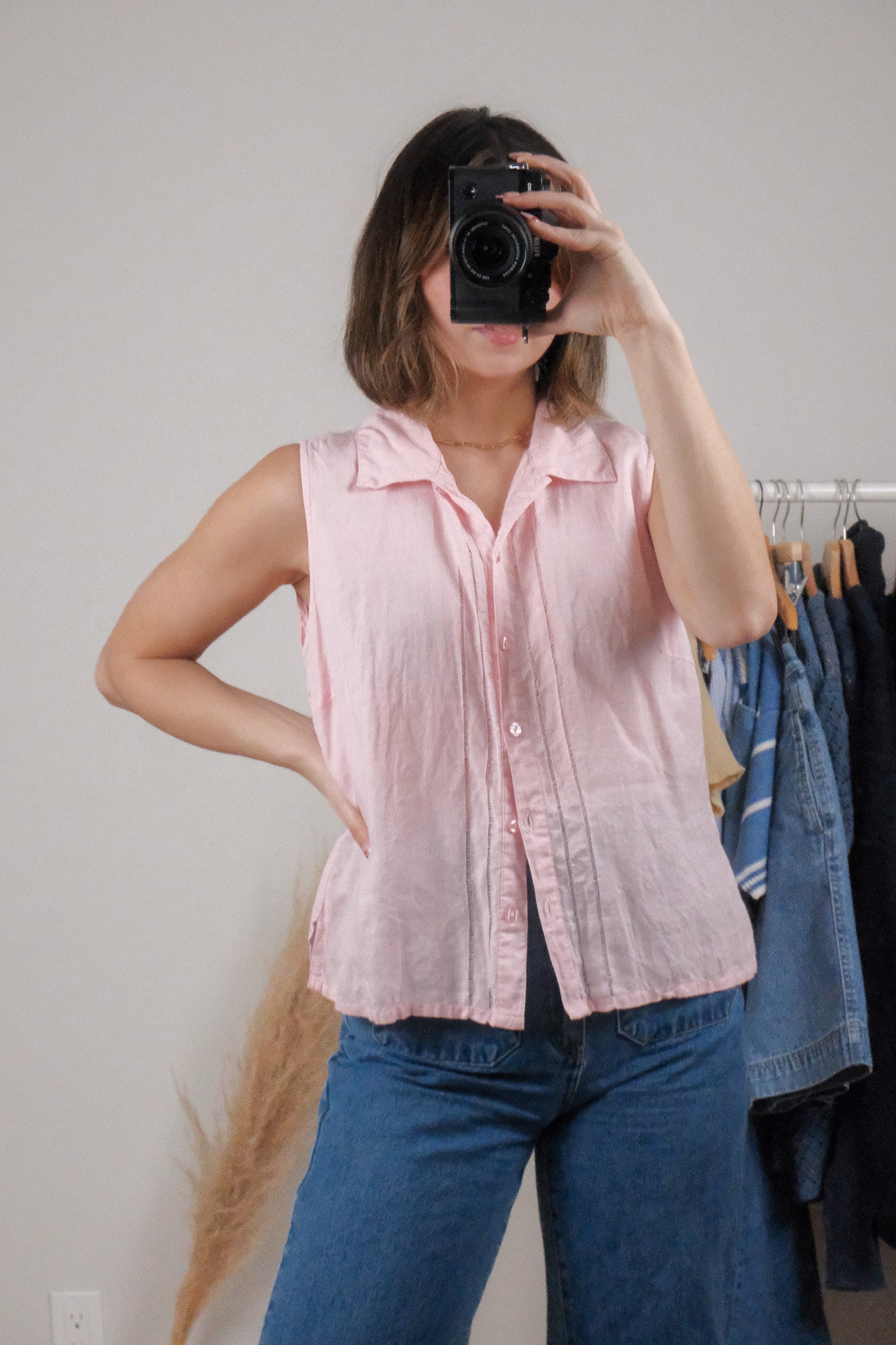 Vintage x 100% Linen Tank Top (L)