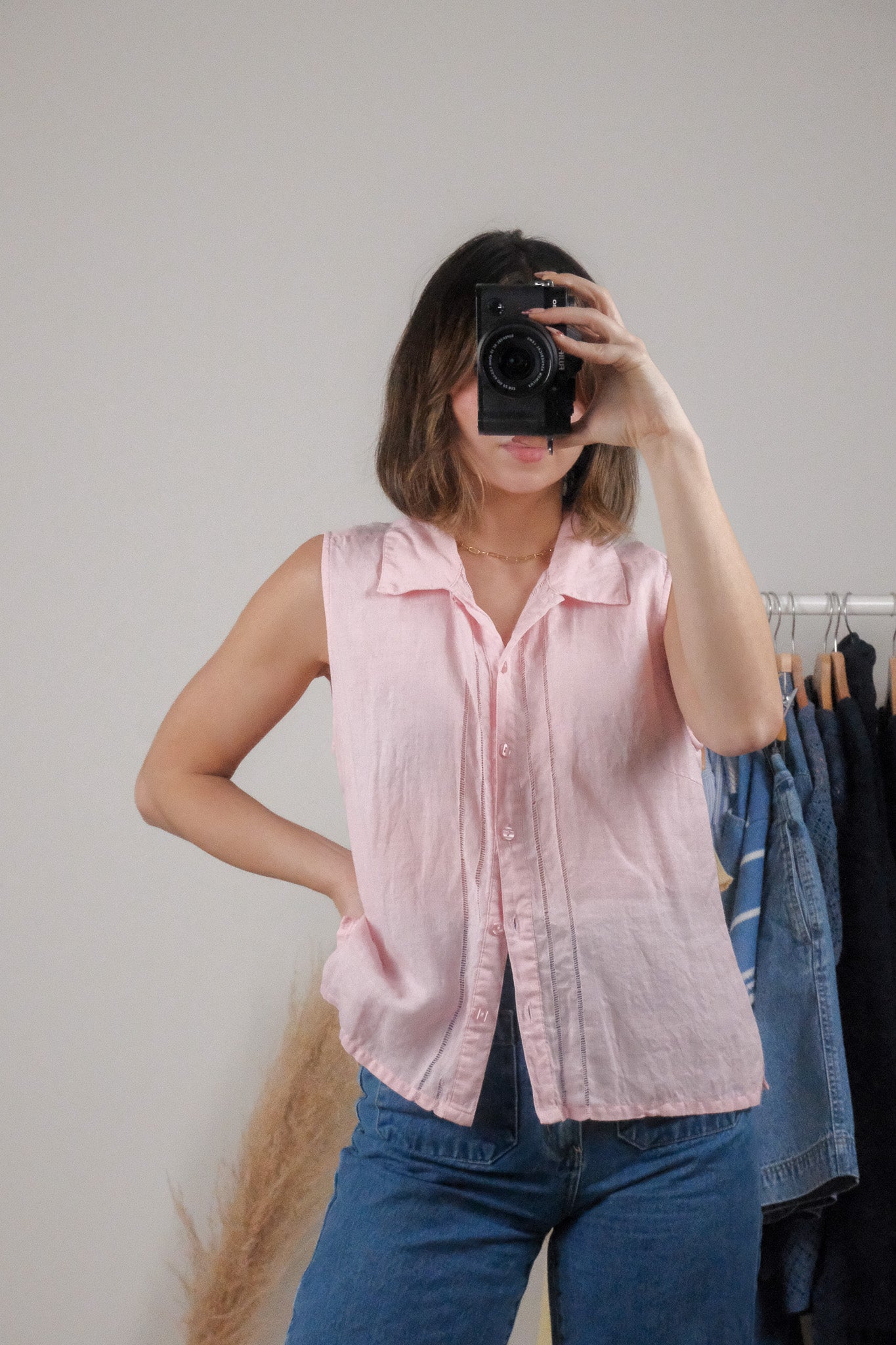 Vintage x 100% Linen Tank Top (L)