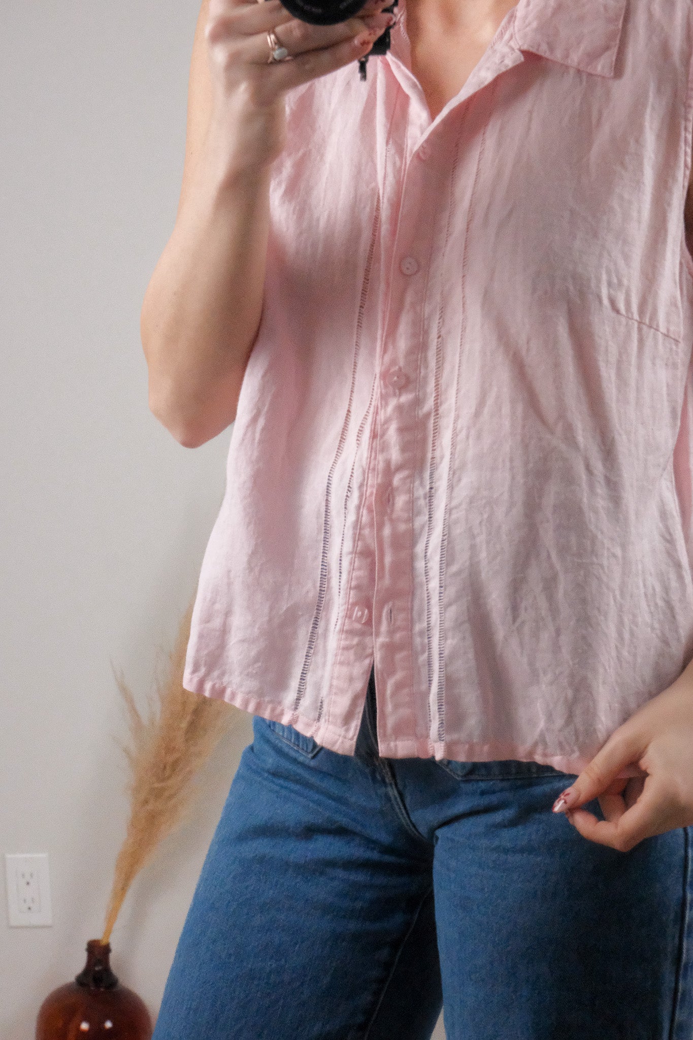 Vintage x 100% Linen Tank Top (L)