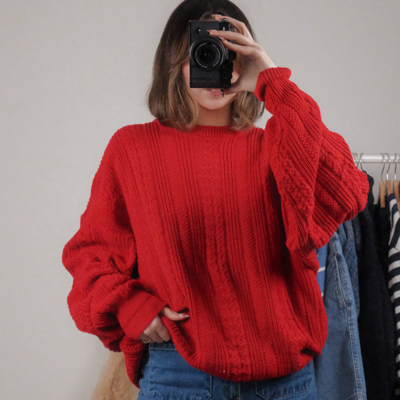 Made in Canada x Vintage x Cotton Textured Sweater (M-XL)