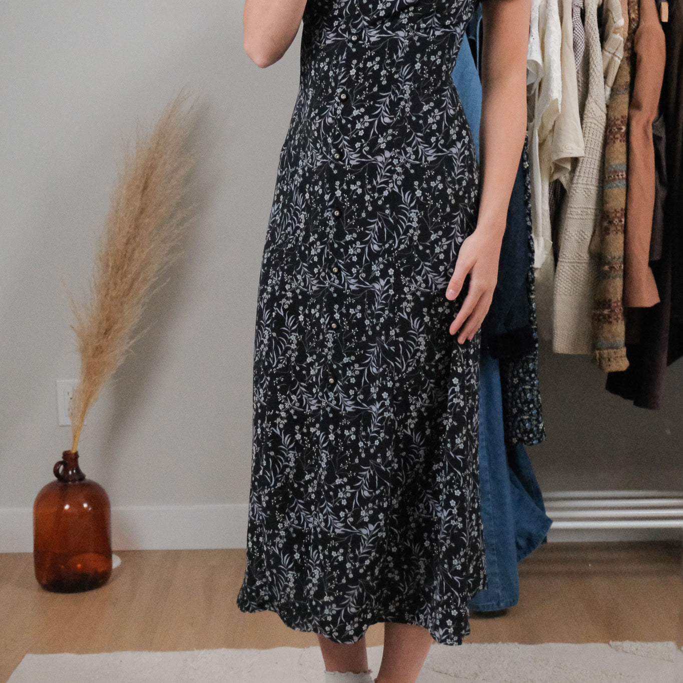 Made in Canada x Vintage x Floral Maxi Dress (XS)