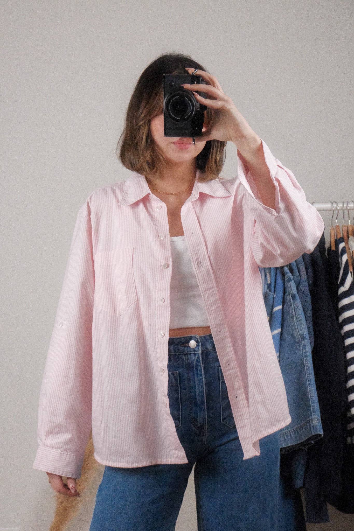 Vintage x Pinstripe Button Down (L/XL)