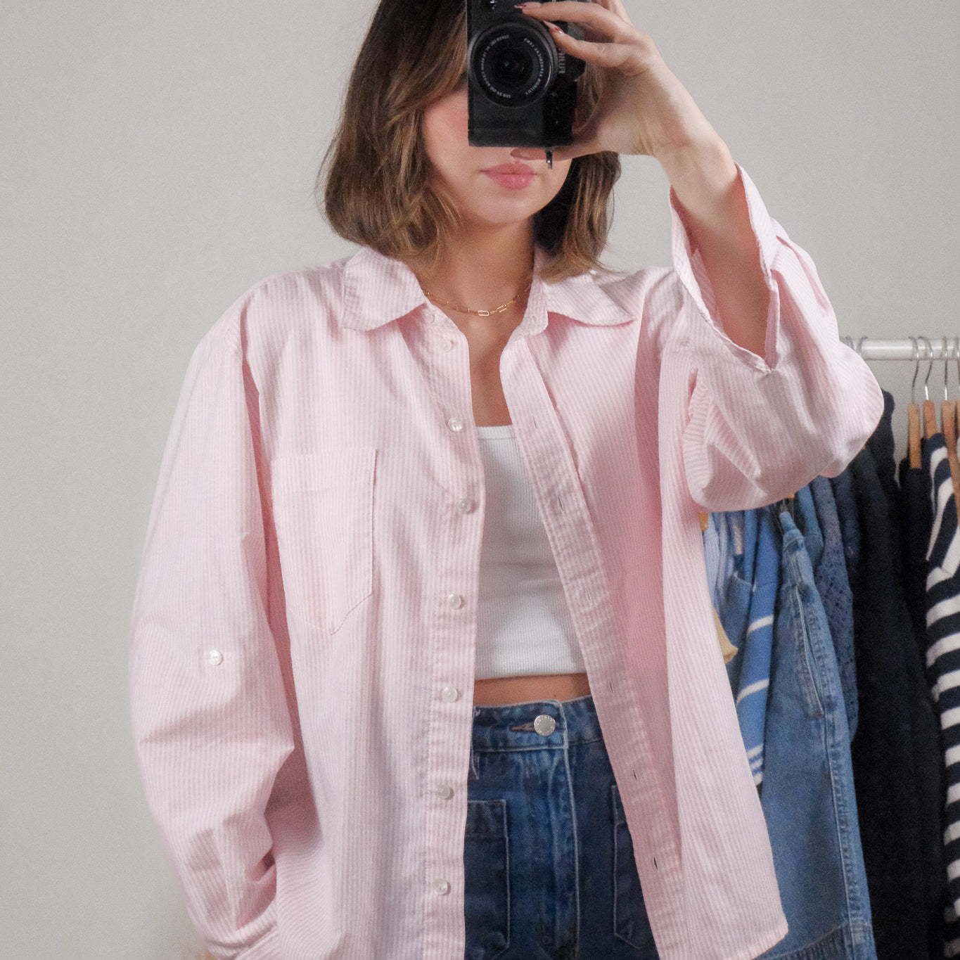 Vintage x Pinstripe Button Down (L/XL)