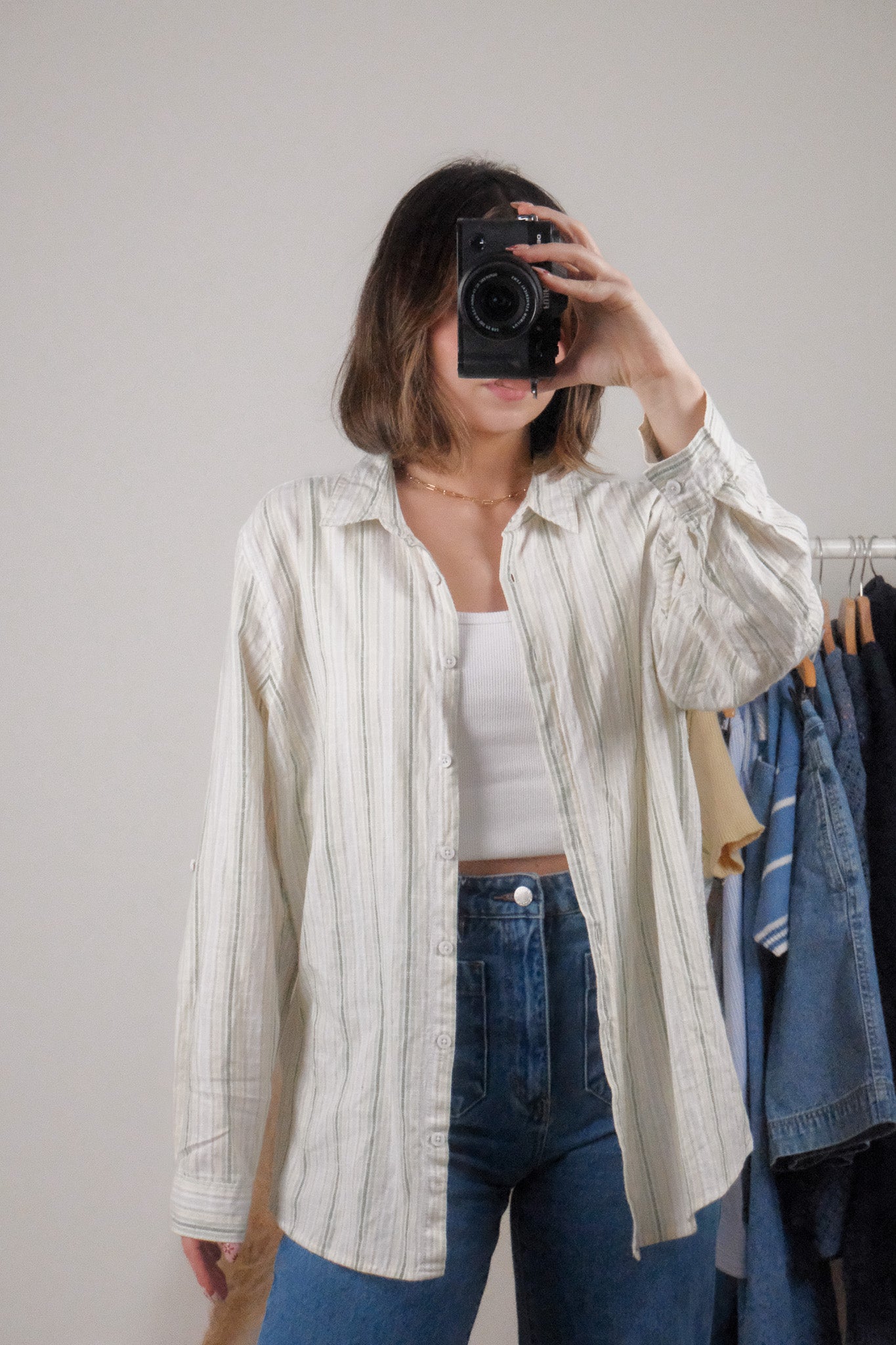 Modern x Pinstripe Cotton Button Down (L-XXL)
