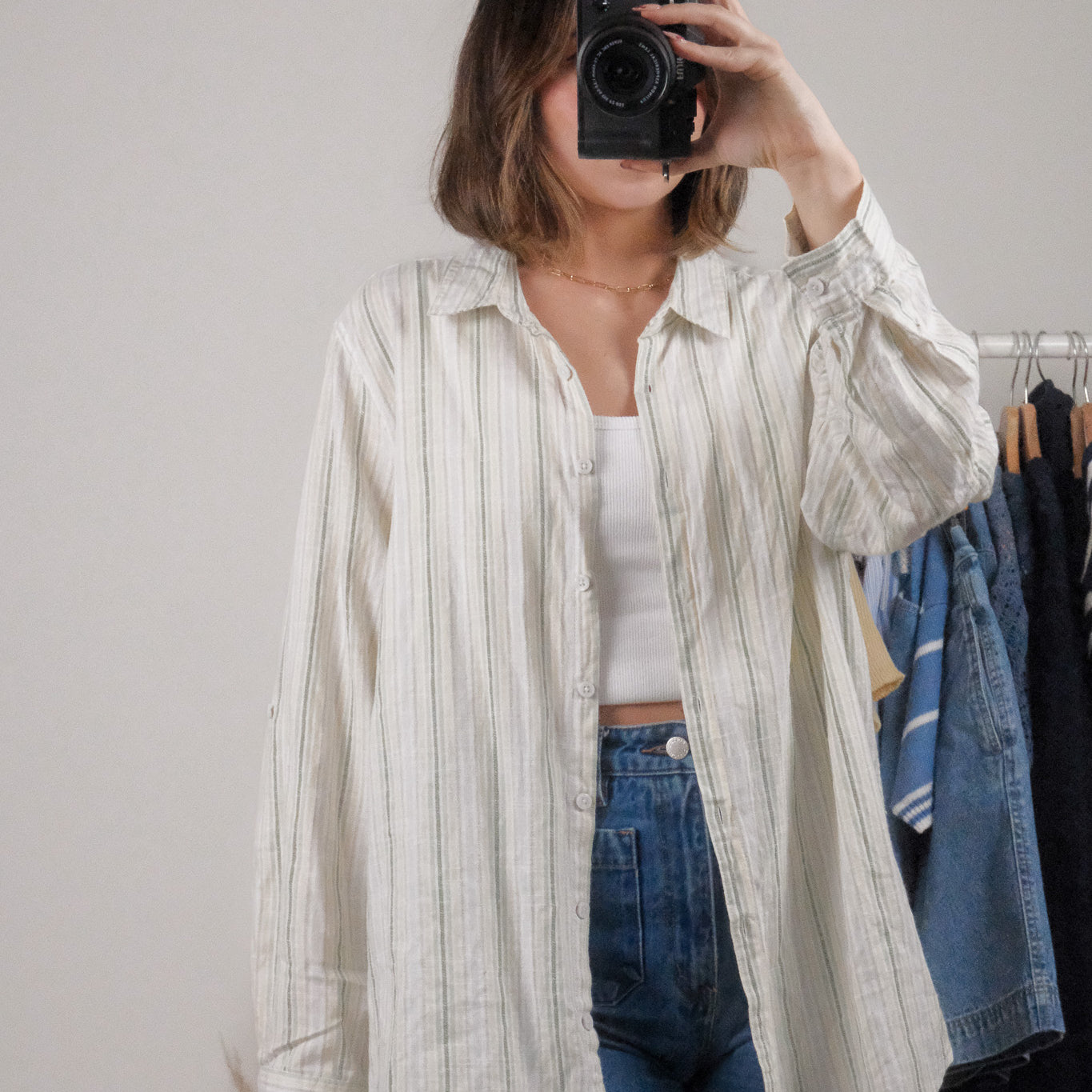 Modern x Pinstripe Cotton Button Down (L-XXL)