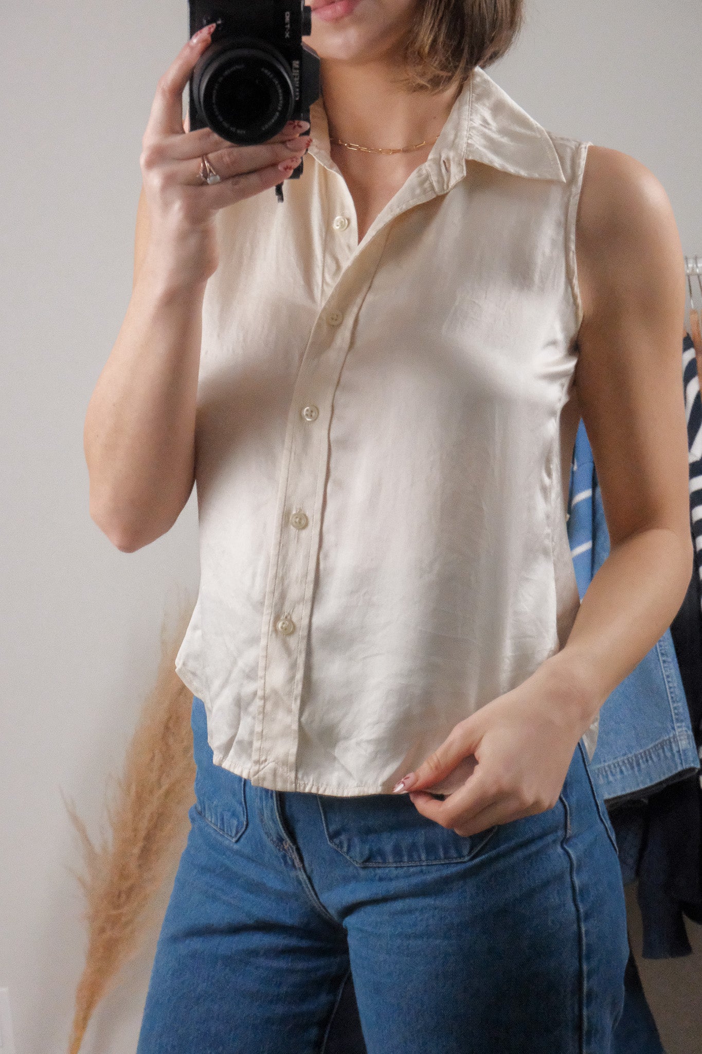 Vintage x Ralph Lauren x 100% Silk Tank (S/M)