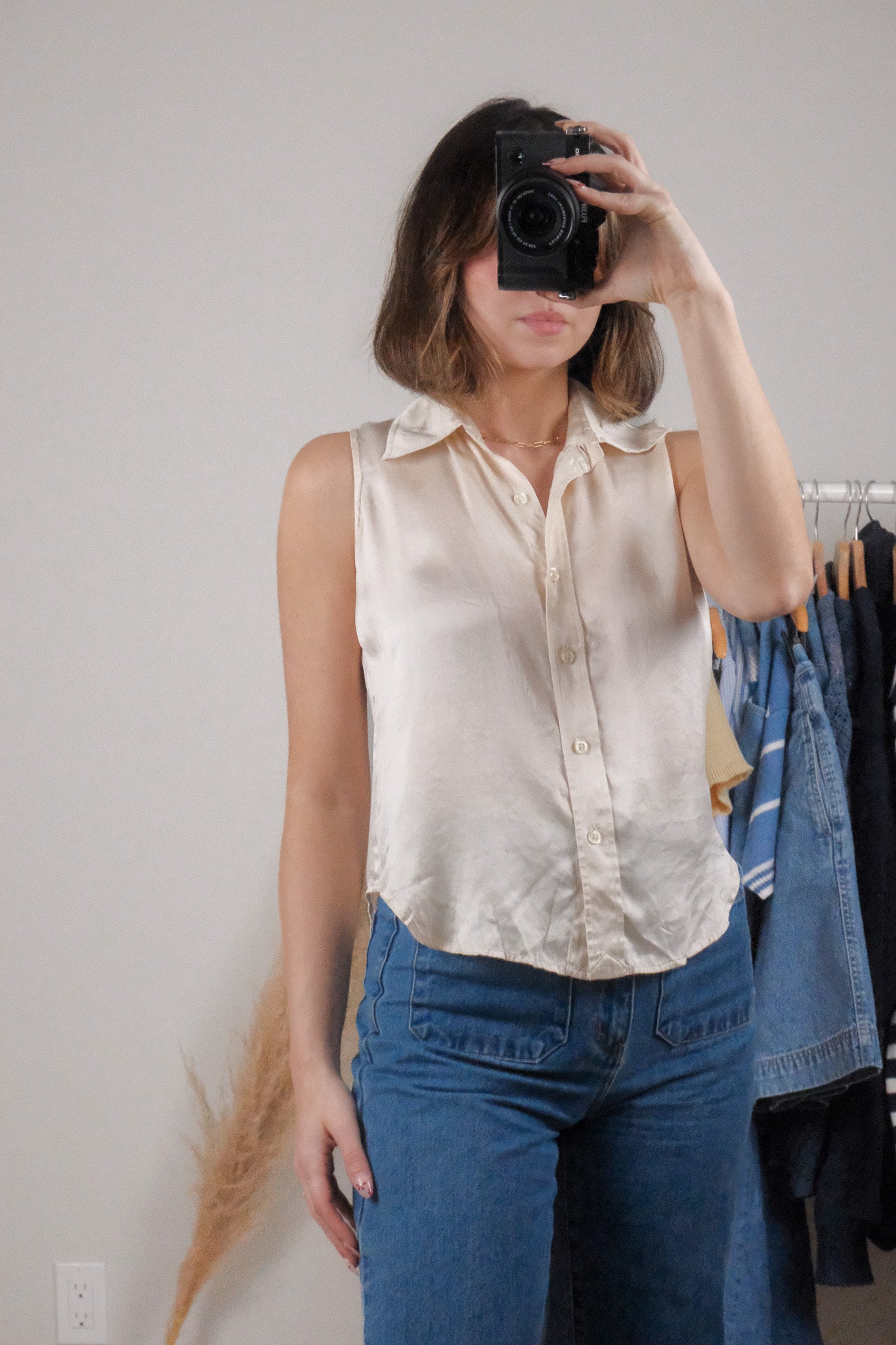 Vintage x Ralph Lauren x 100% Silk Tank (S/M)
