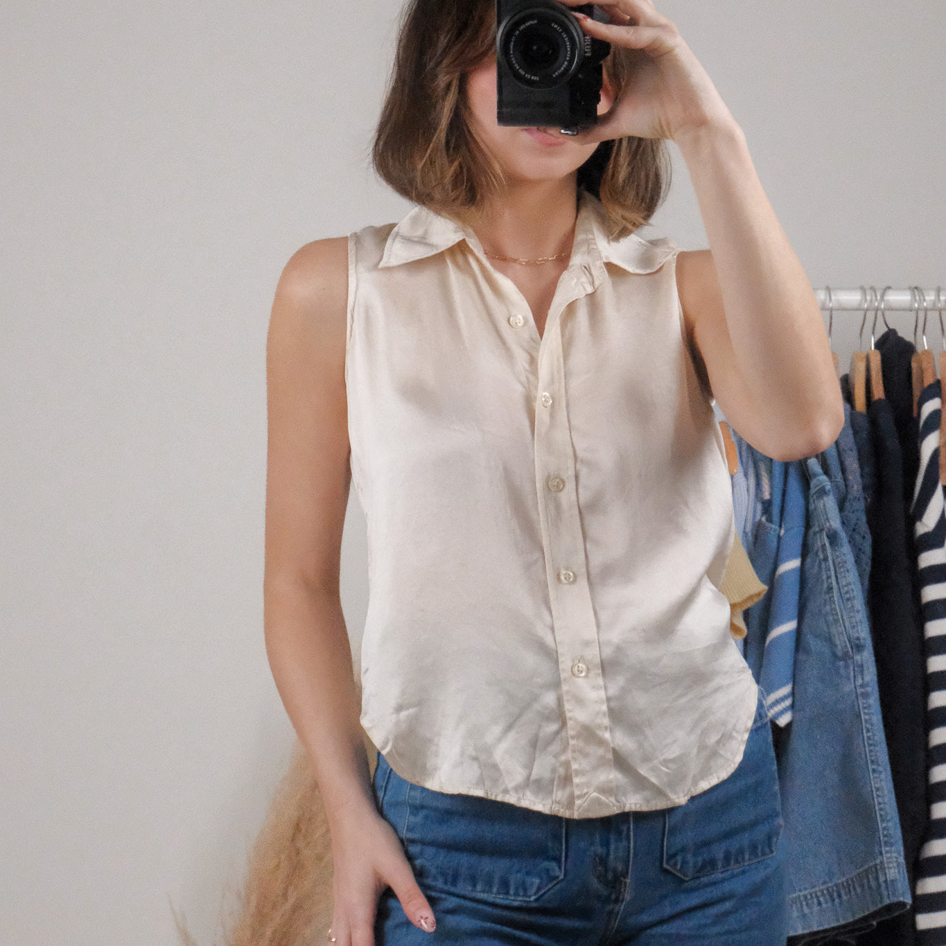 Vintage x Ralph Lauren x 100% Silk Tank (S/M)