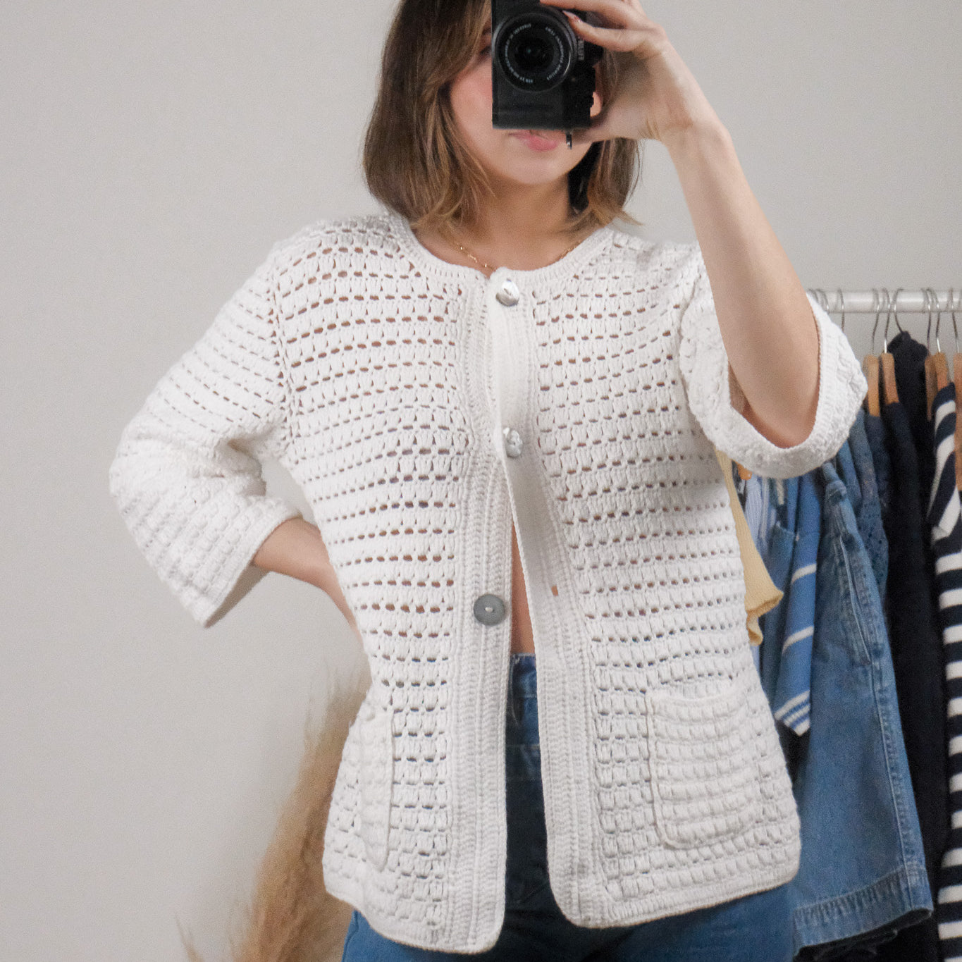 Vintage x Knit by Hand Cotton Cardigan (M/L)