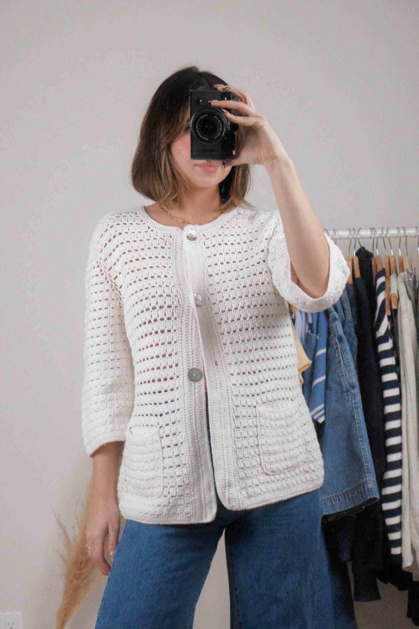 Vintage x Knit by Hand Cotton Cardigan (M/L)