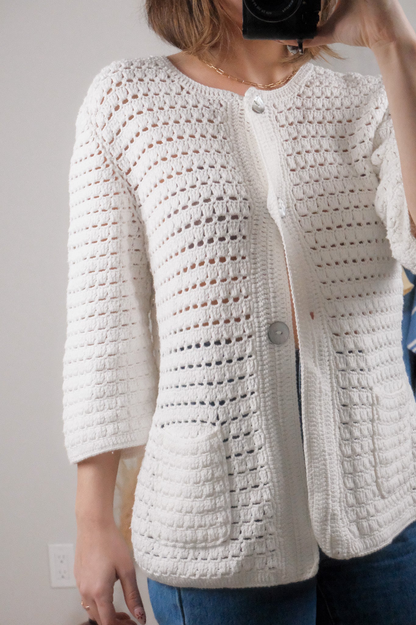 Vintage x Knit by Hand Cotton Cardigan (M/L)