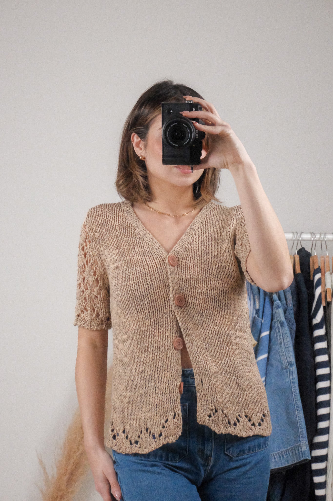 Vintage x Short-Sleeve Cardigan (M)