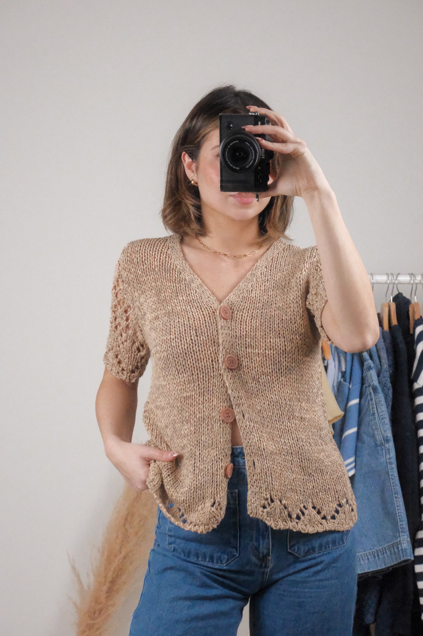 Vintage x Short-Sleeve Cardigan (M)