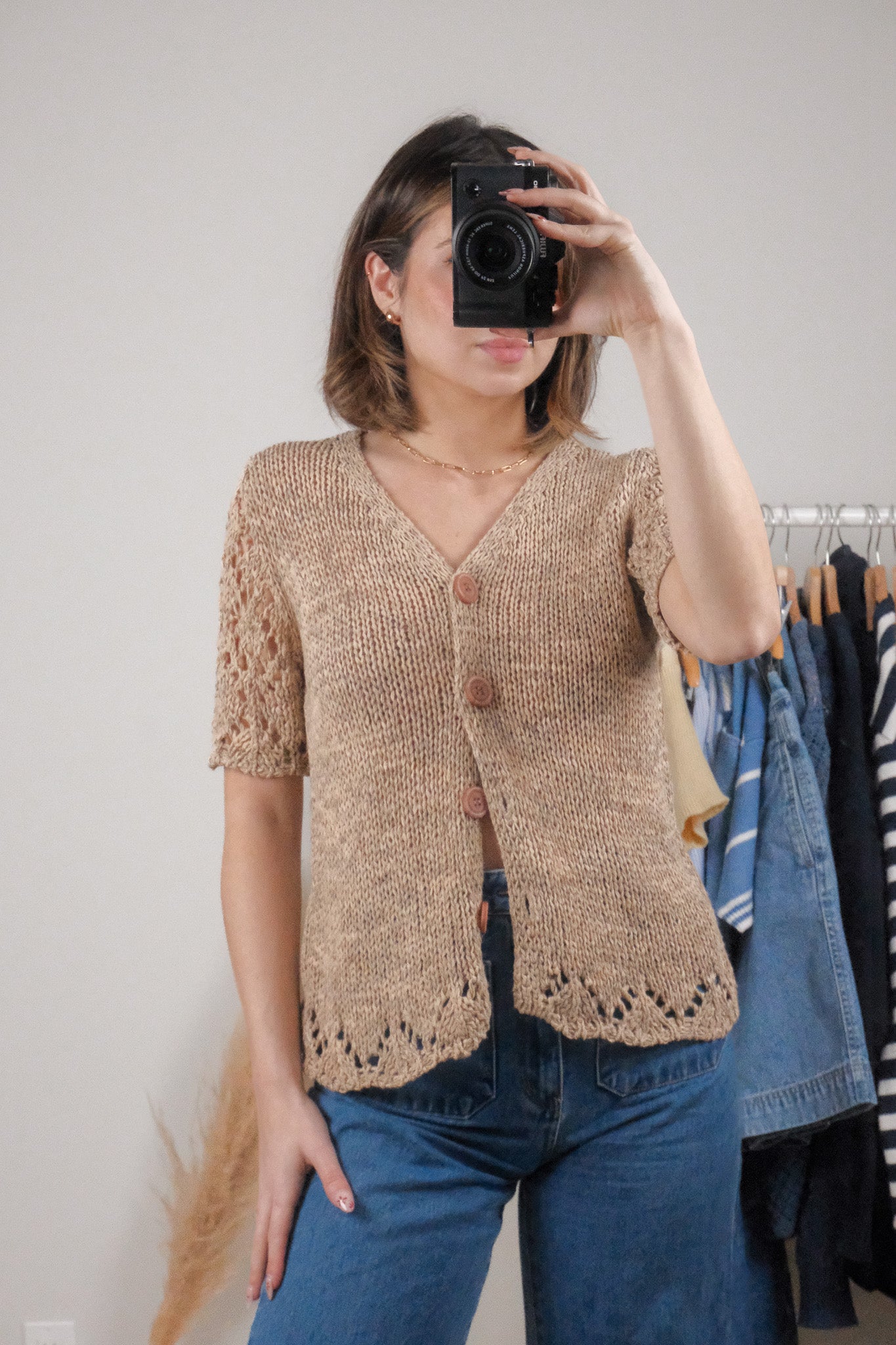 Vintage x Short-Sleeve Cardigan (M)