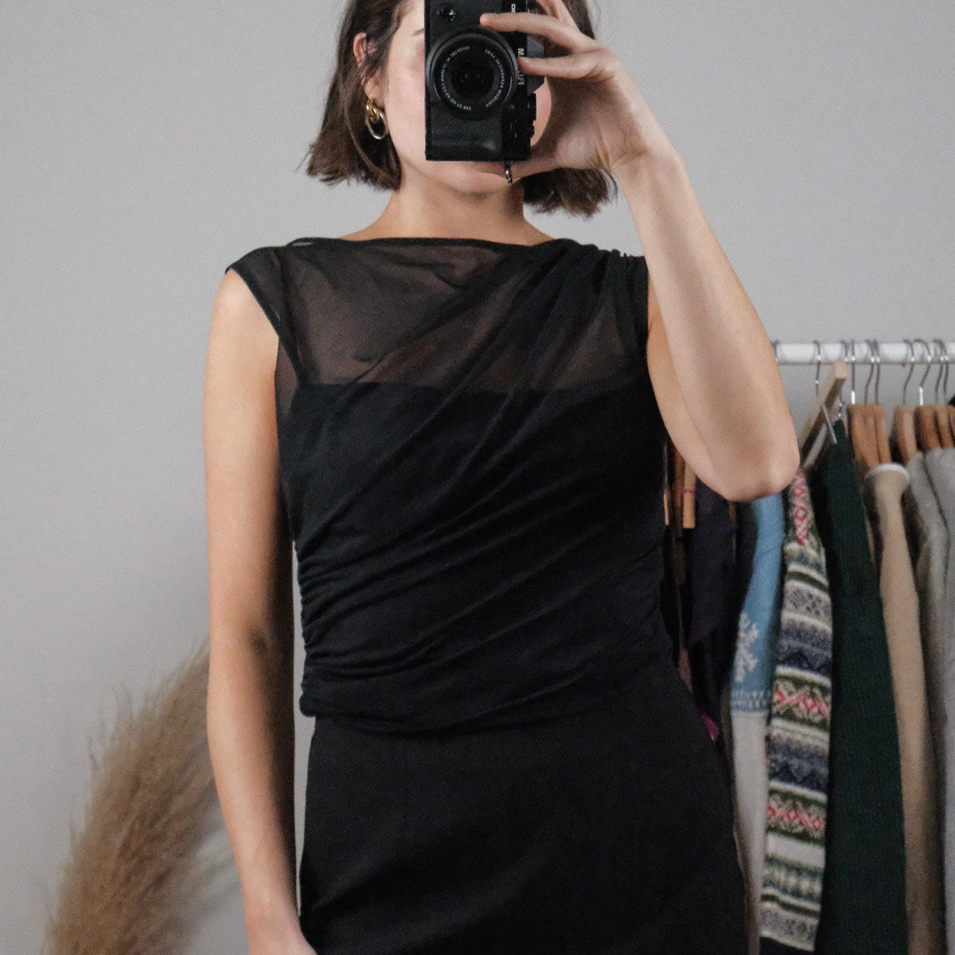 A&F x Mesh Highneck Tank (M)