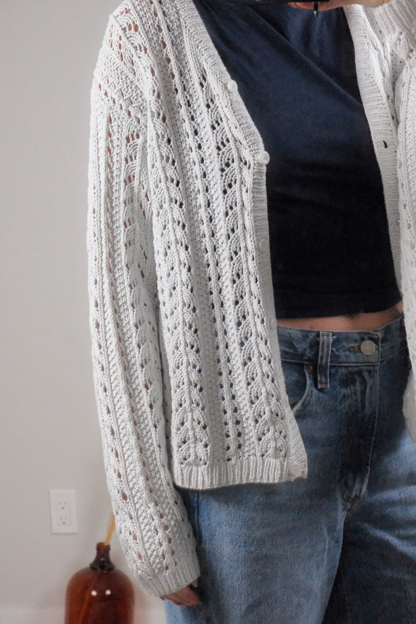 Vintage x Eddie Bauer x Cotton Handknit Cardigan (M/L)