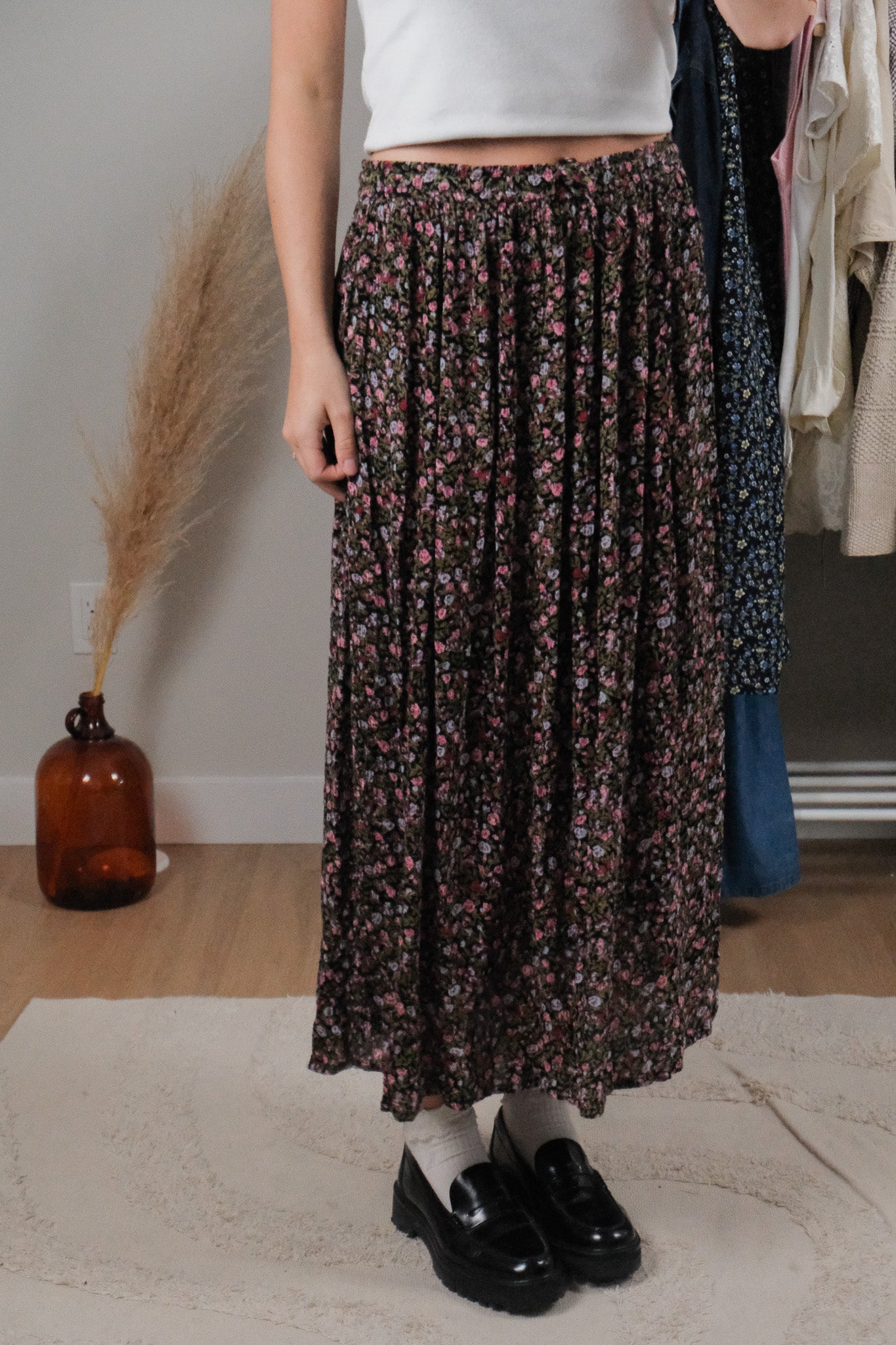 Vintage x Floral Maxi Skirt (L)