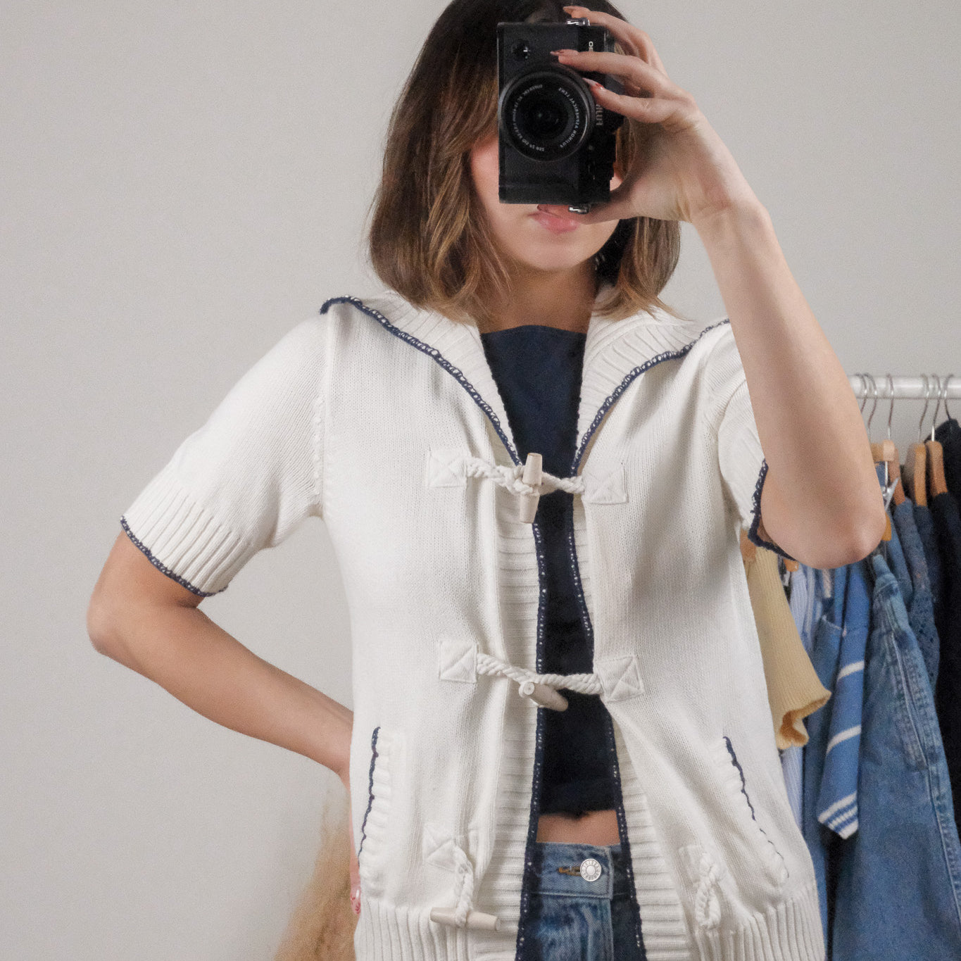 Vintage x Ralph Lauren x Cotton Toggle Cardigan (S/M)
