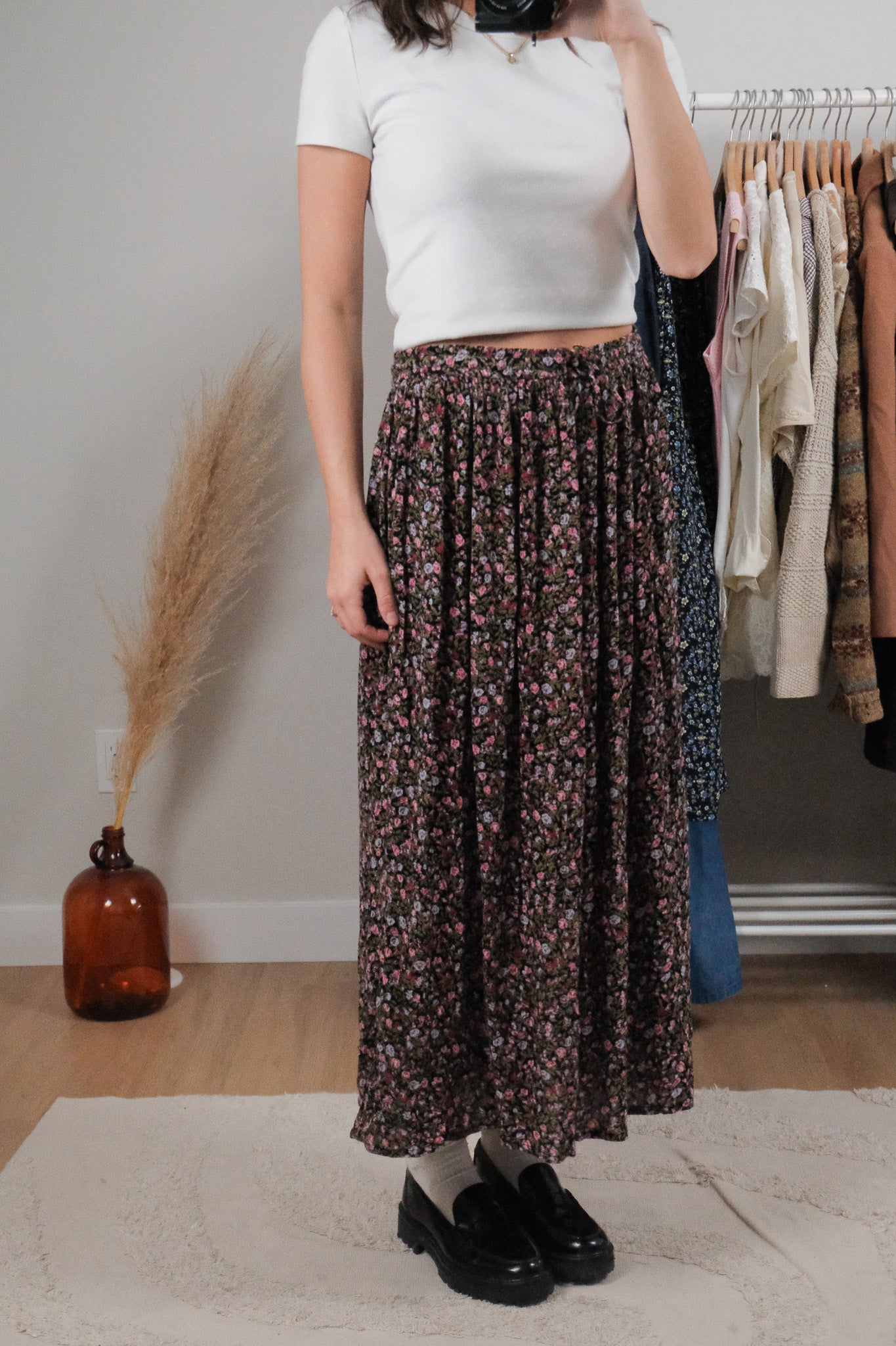 Vintage x Floral Maxi Skirt (L)