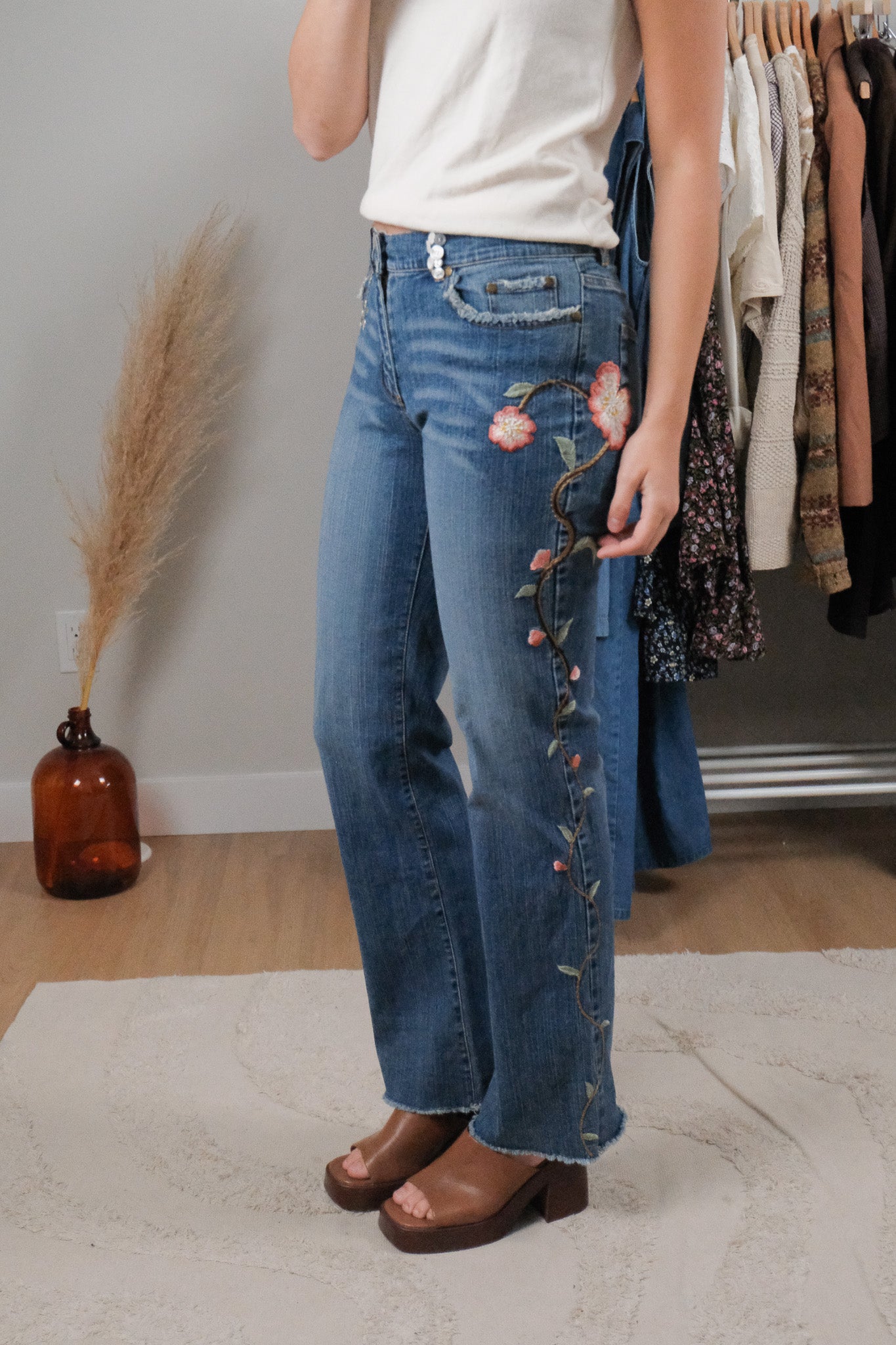 Vintage x Embriodered/Beaded/Button Jeans (27)