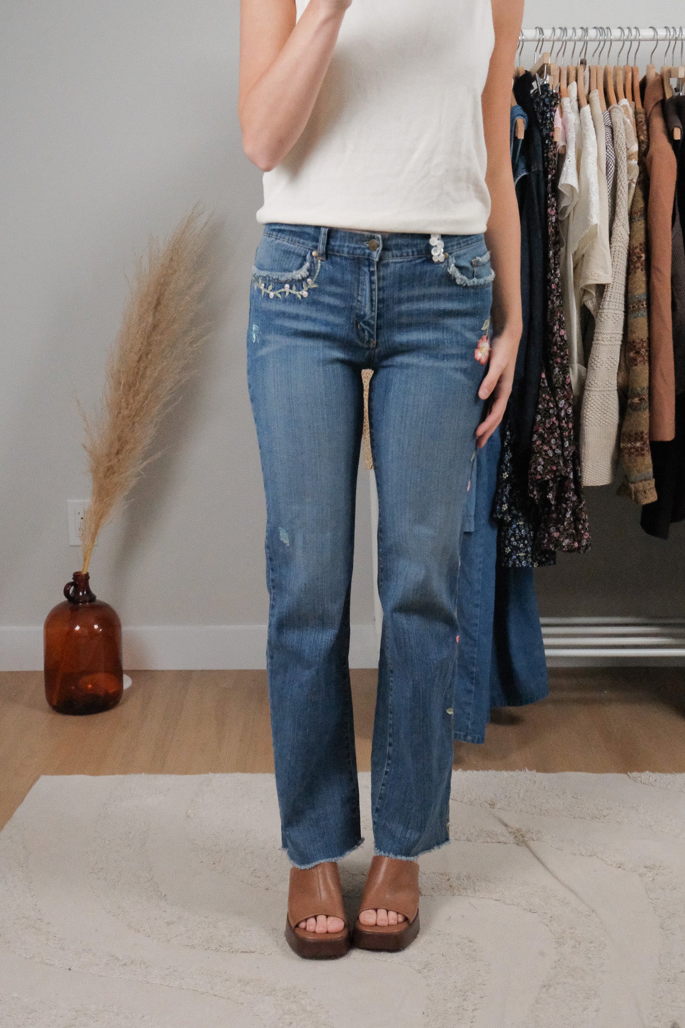 Vintage x Embriodered/Beaded/Button Jeans (27)
