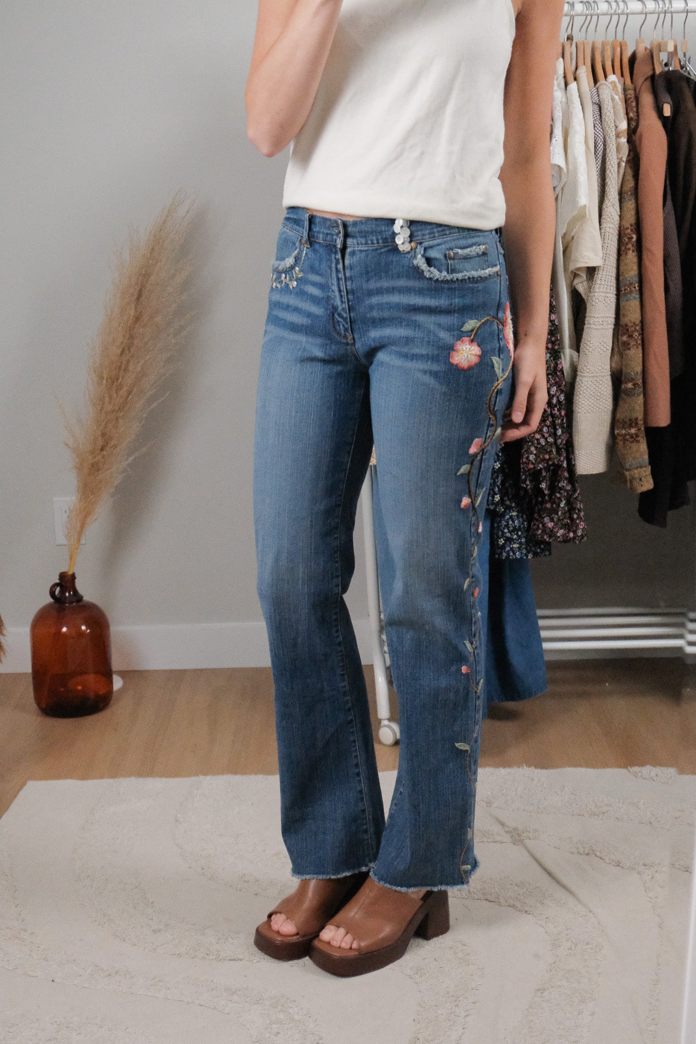 Vintage x Embriodered/Beaded/Button Jeans (27)