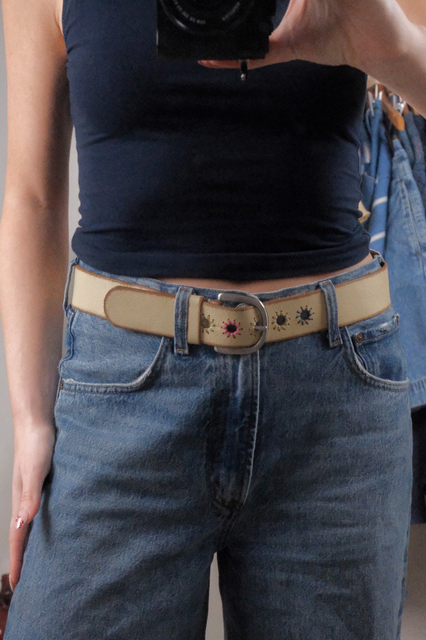 Vintage x Gap x Leather Embroidered Belt (S)