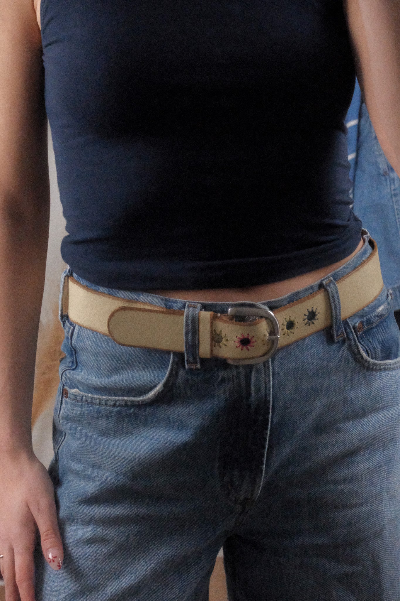 Vintage x Gap x Leather Embroidered Belt (S)