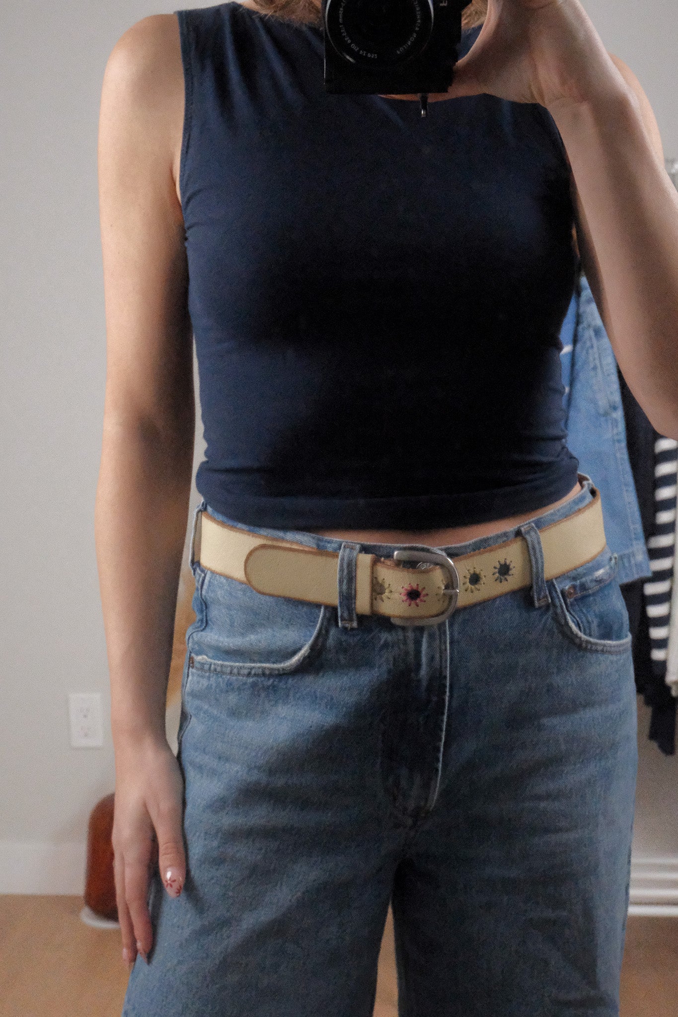 Vintage x Gap x Leather Embroidered Belt (S)