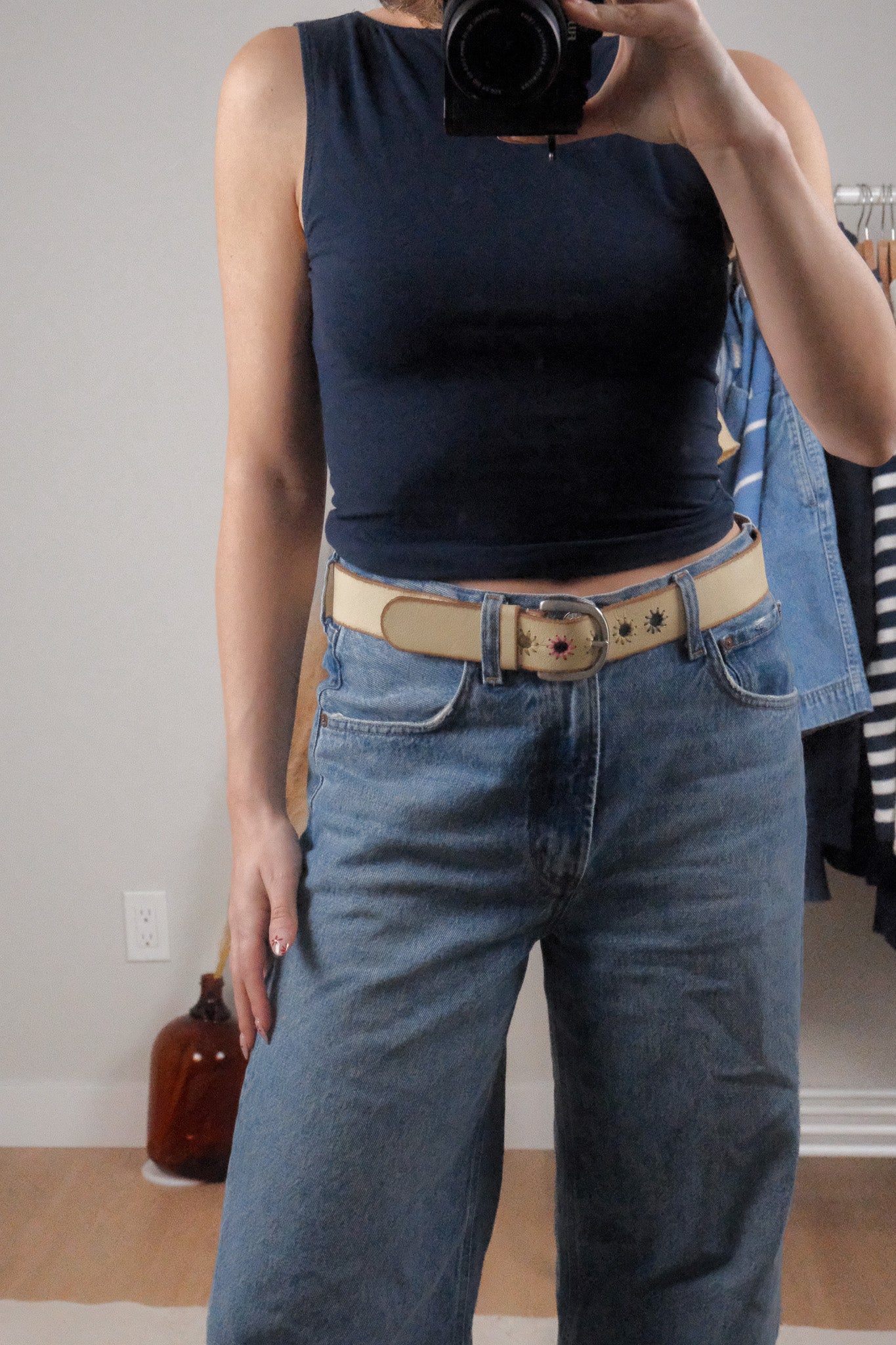 Vintage x Gap x Leather Embroidered Belt (S)