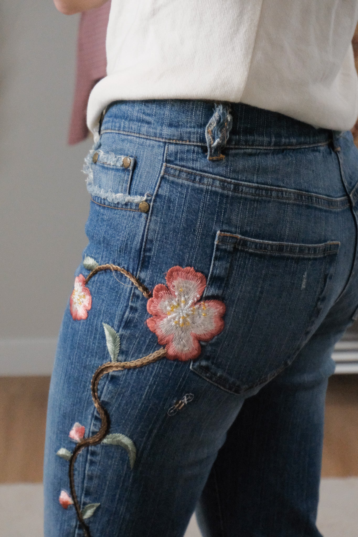 Vintage x Embriodered/Beaded/Button Jeans (27)