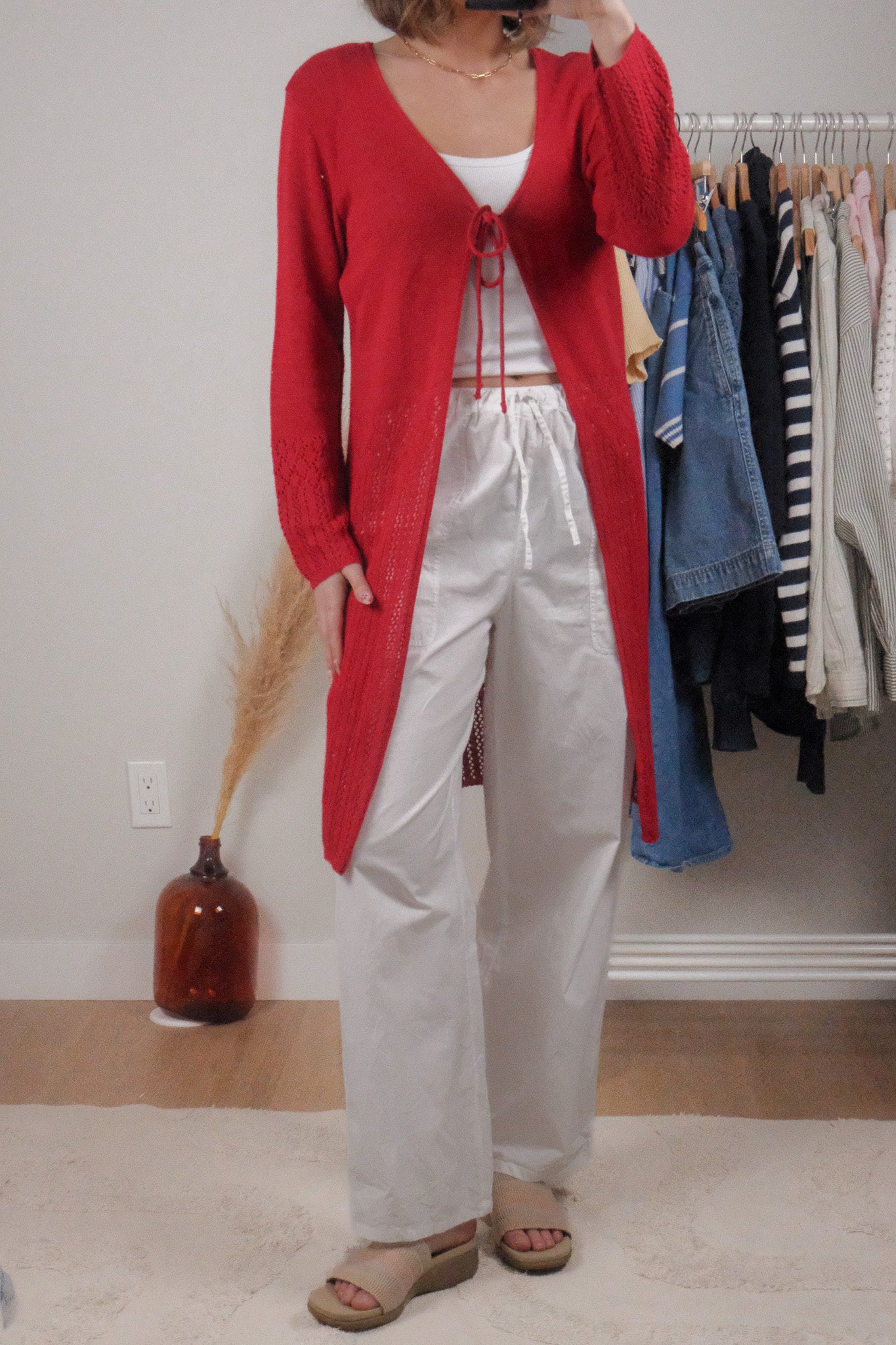 Made in Canada x Vintage x Long Tie Cardigan (M)