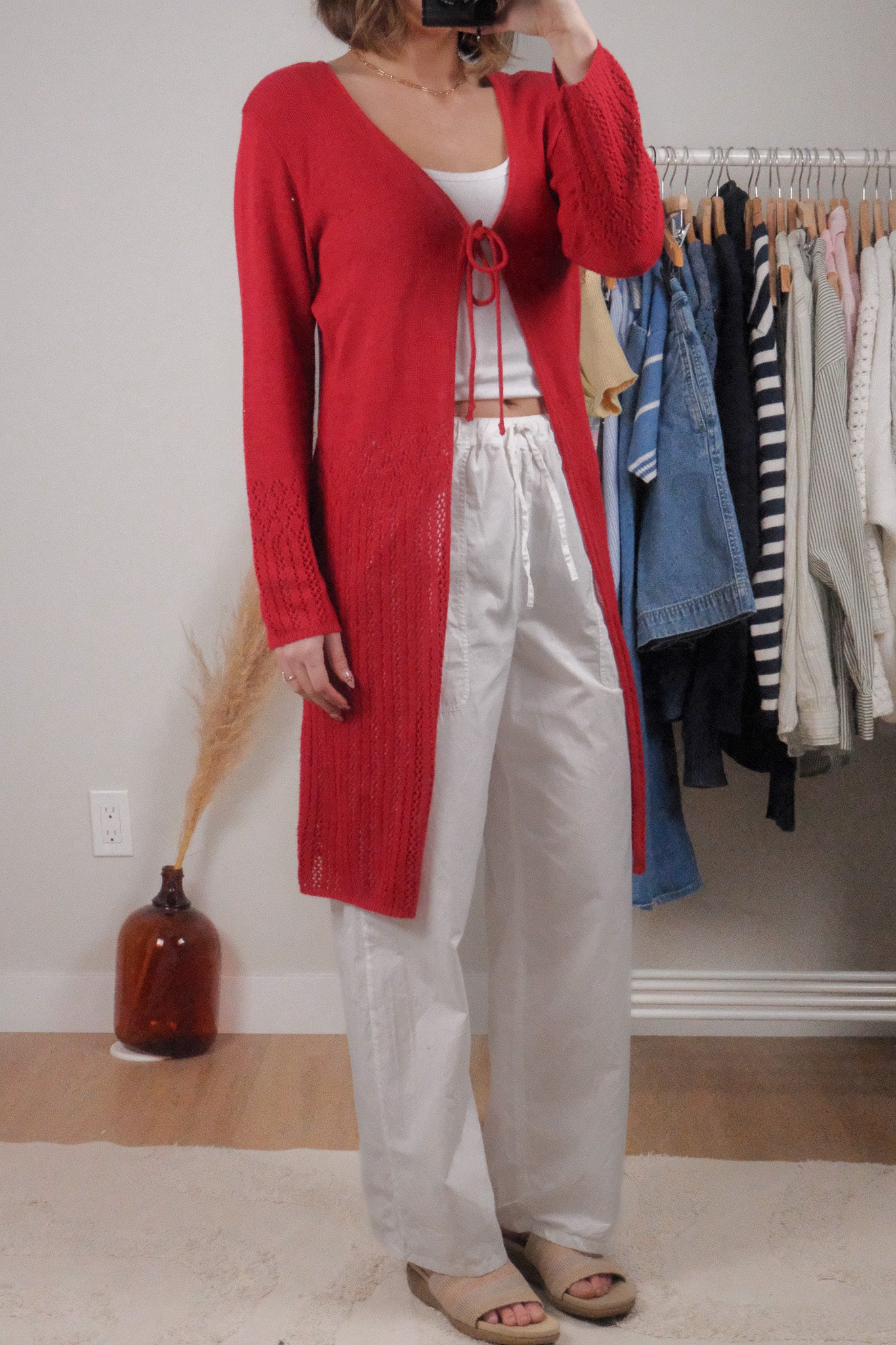 Made in Canada x Vintage x Long Tie Cardigan (M)