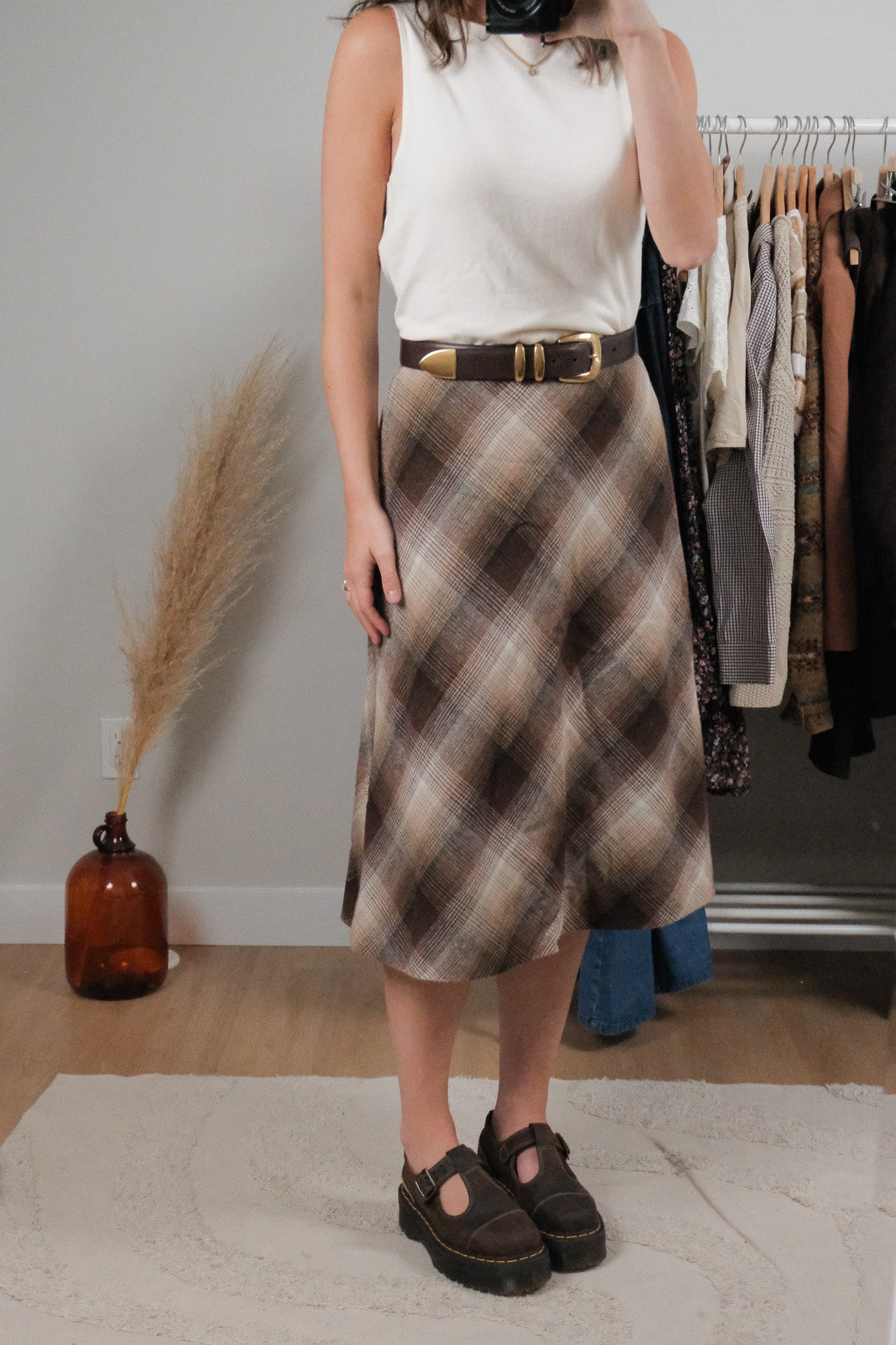 Made in Canada x Vintage x Wool Blend Plaid Midi Skirt (6/8)
