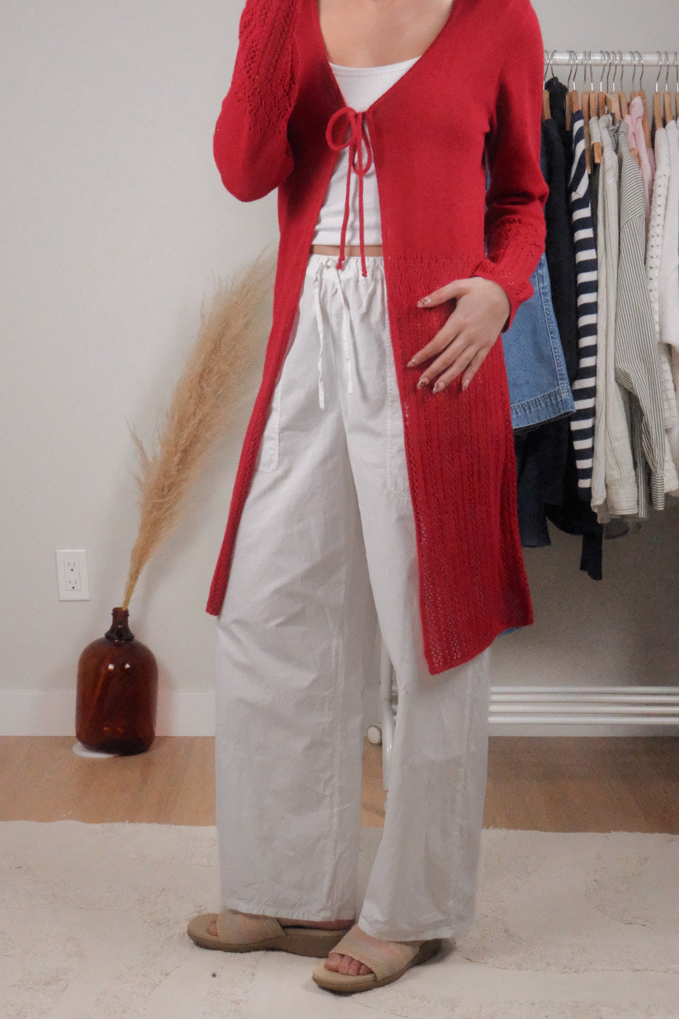 Made in Canada x Vintage x Long Tie Cardigan (M)