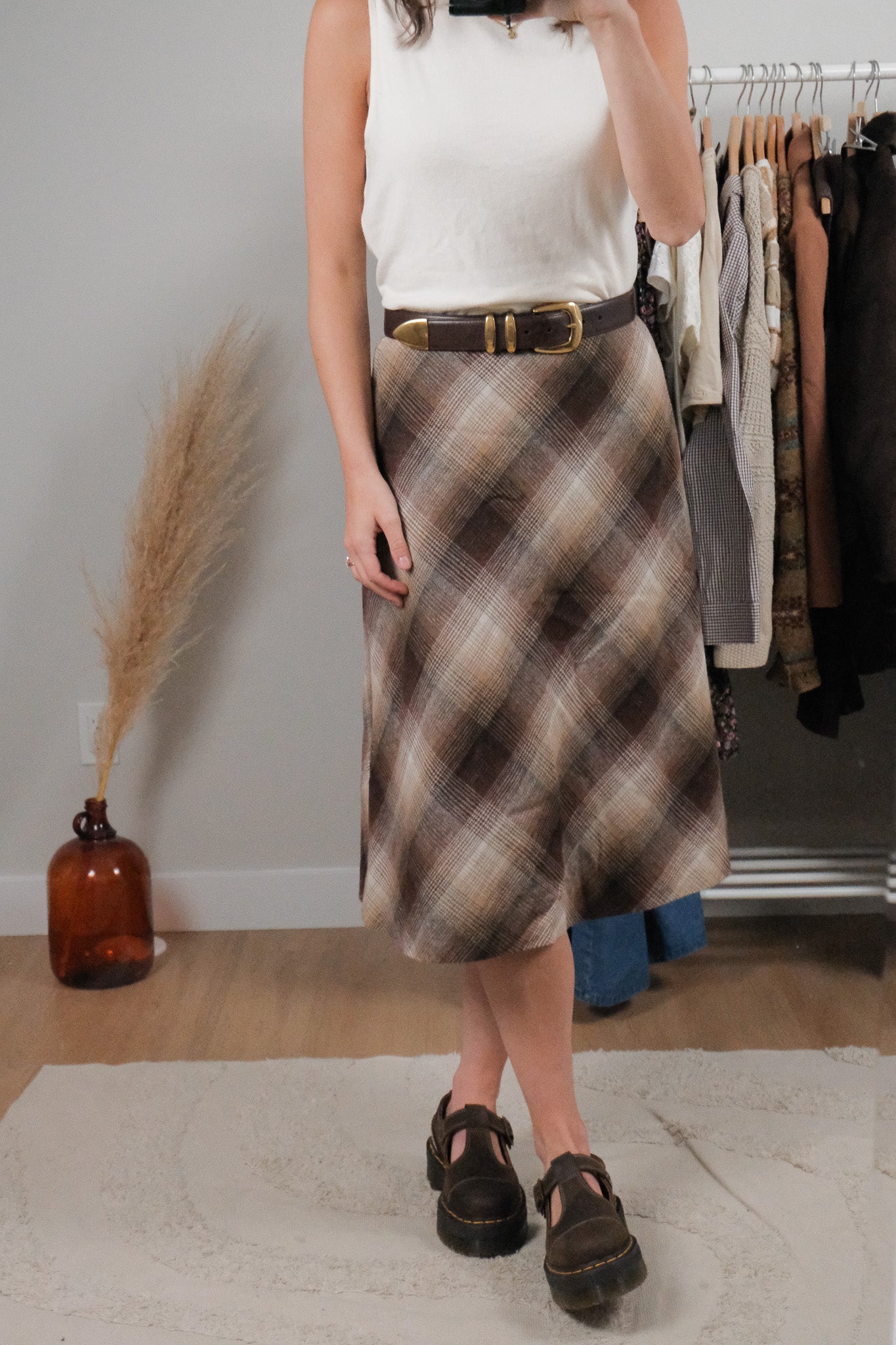Made in Canada x Vintage x Wool Blend Plaid Midi Skirt (6/8)