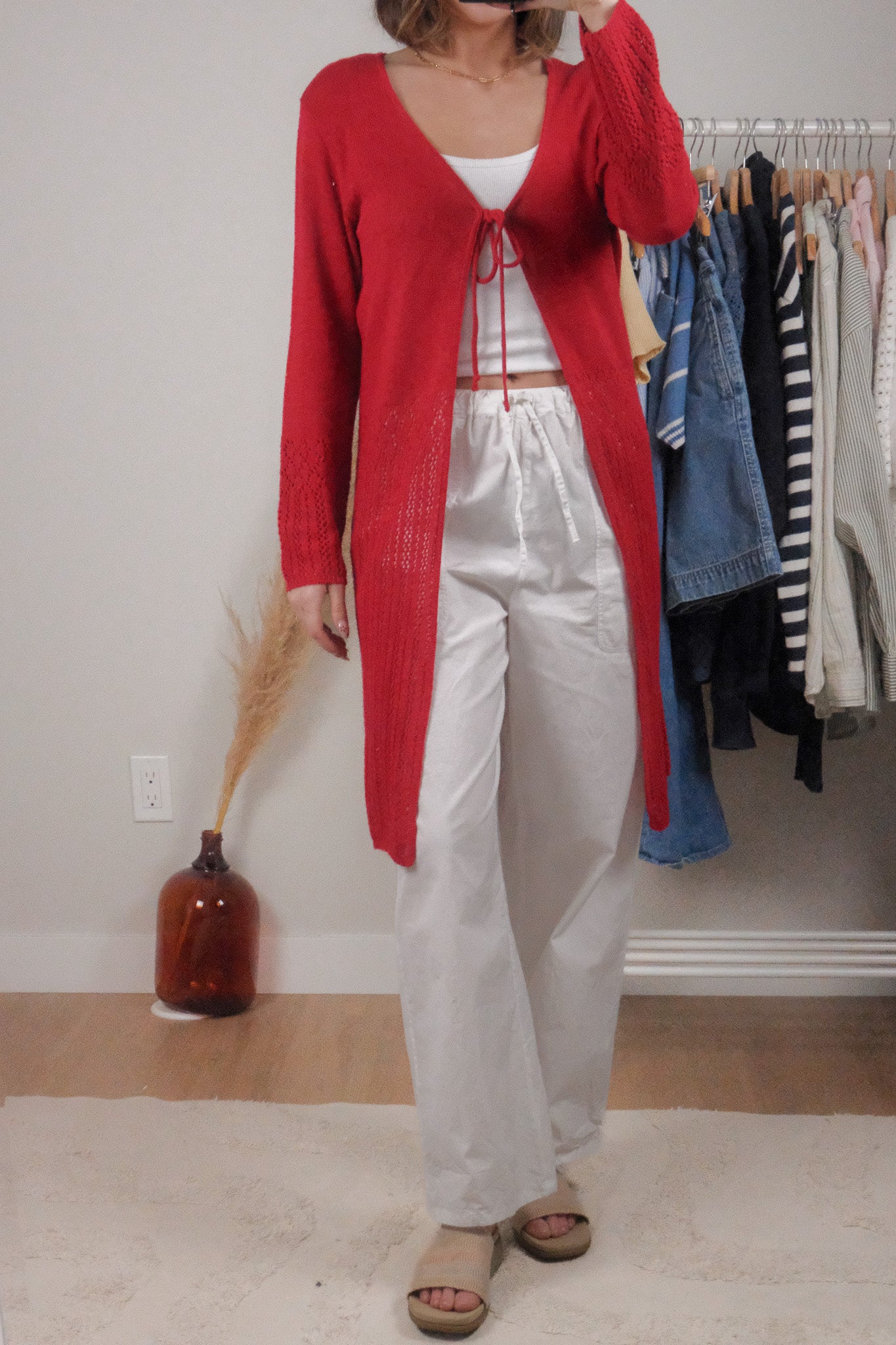 Made in Canada x Vintage x Long Tie Cardigan (M)