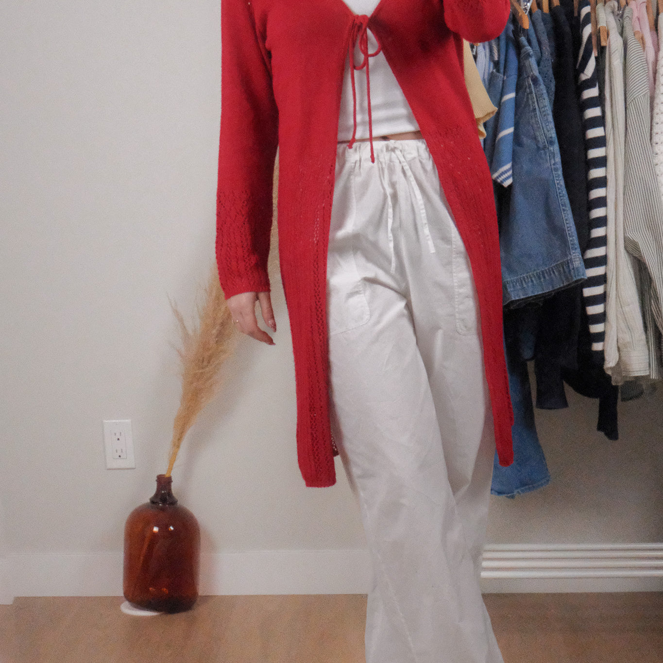 Made in Canada x Vintage x Long Tie Cardigan (M)