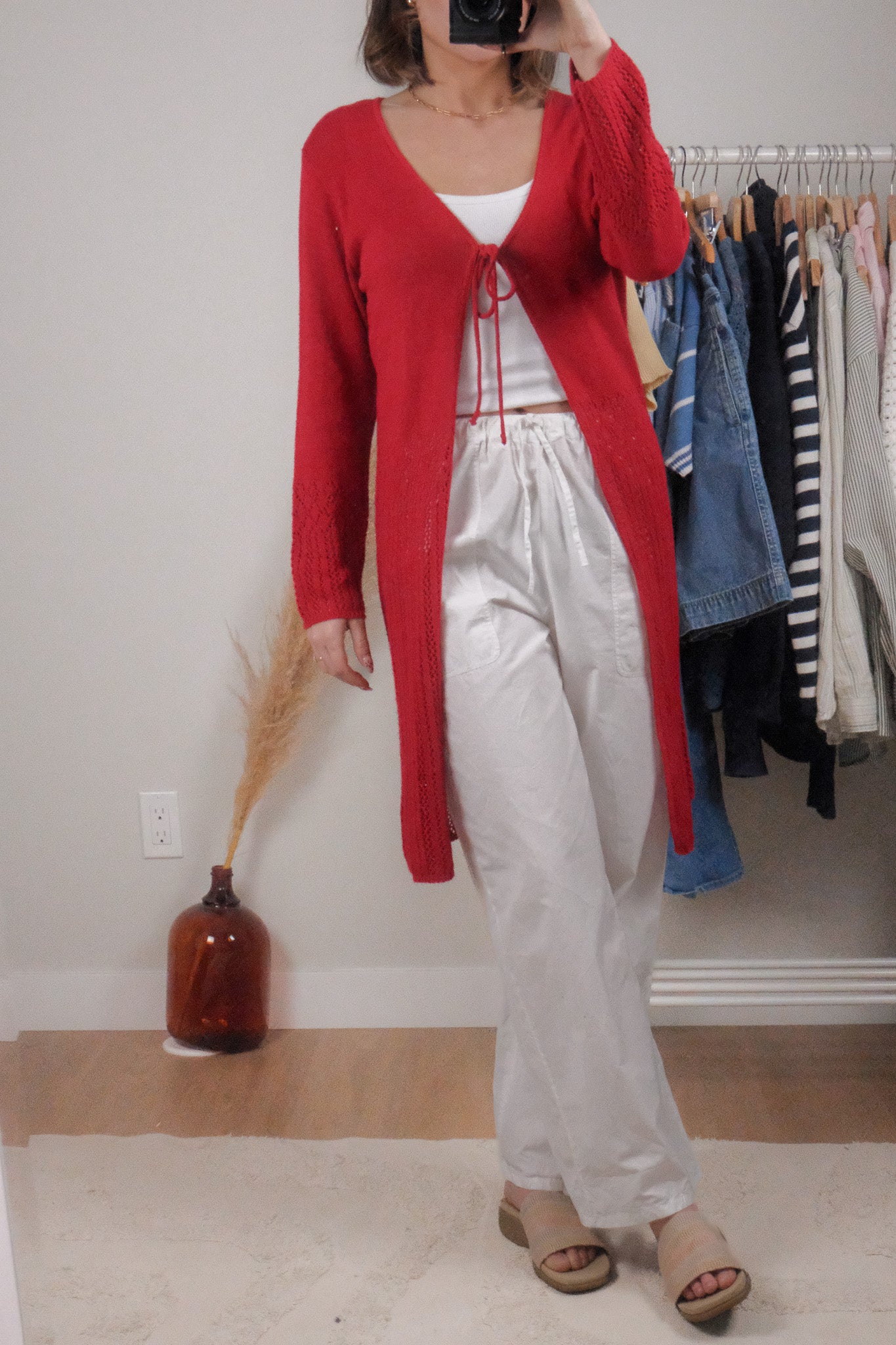 Made in Canada x Vintage x Long Tie Cardigan (M)