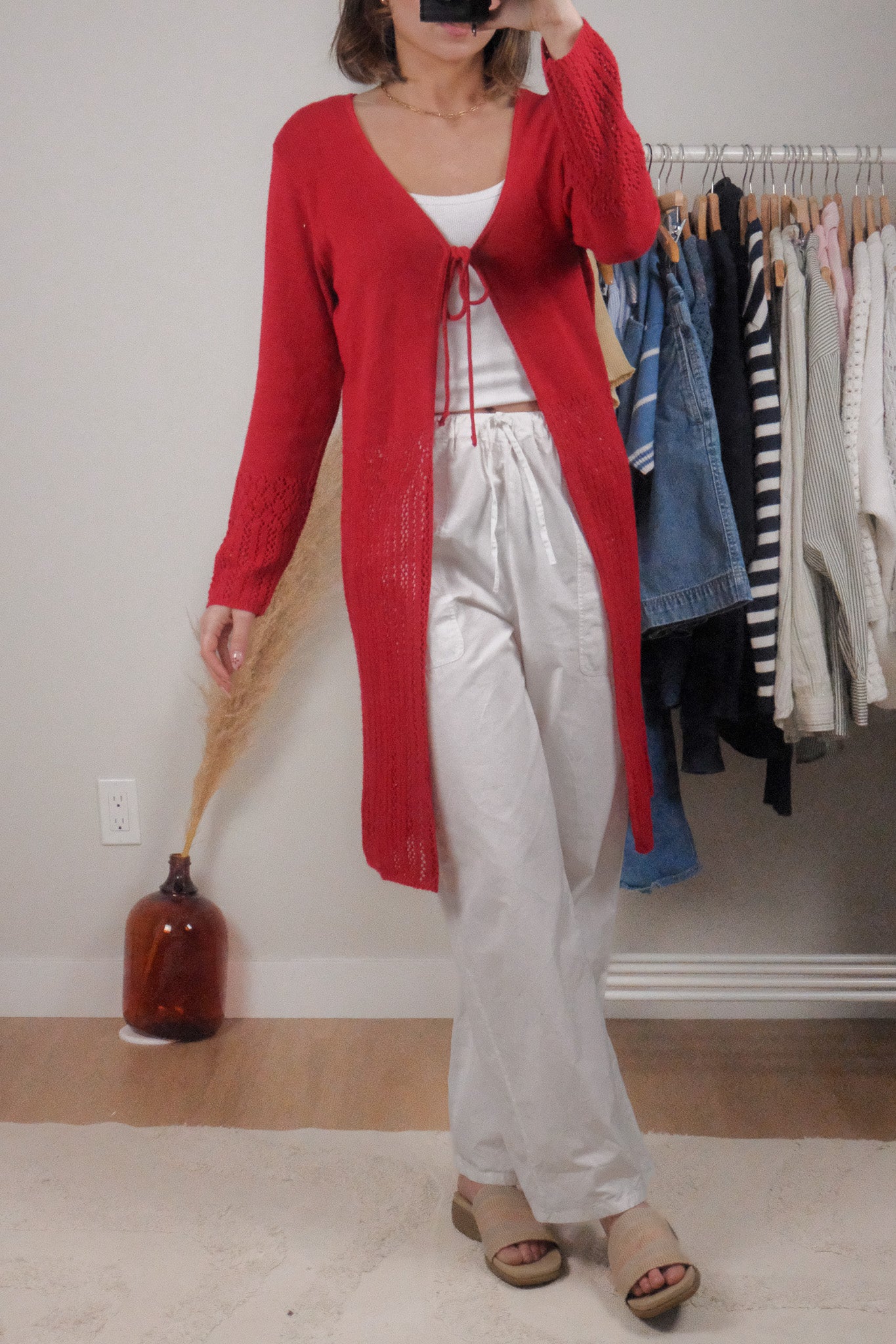 Made in Canada x Vintage x Long Tie Cardigan (M)