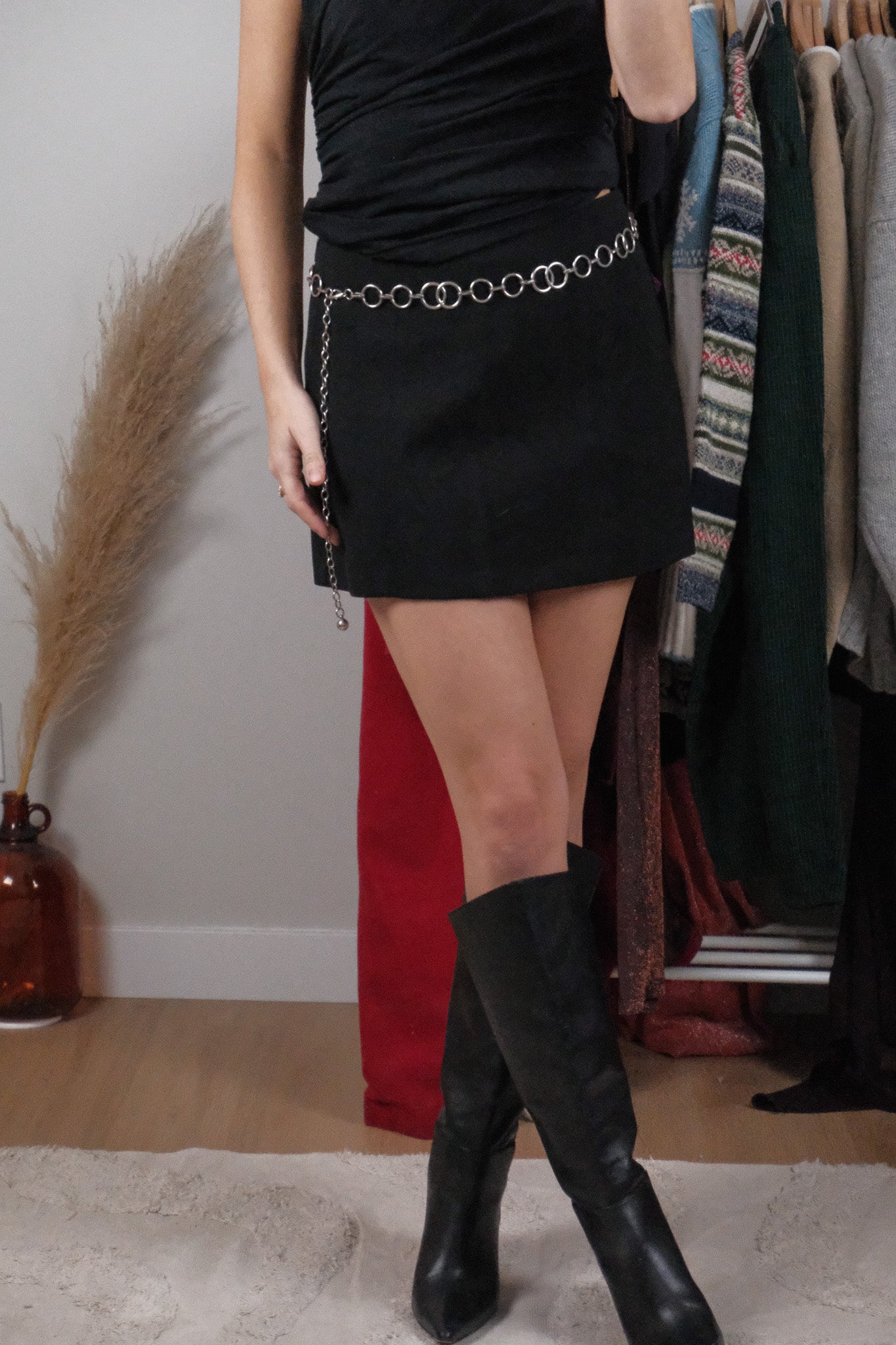 Vintage x Silver Chain Belt (S)