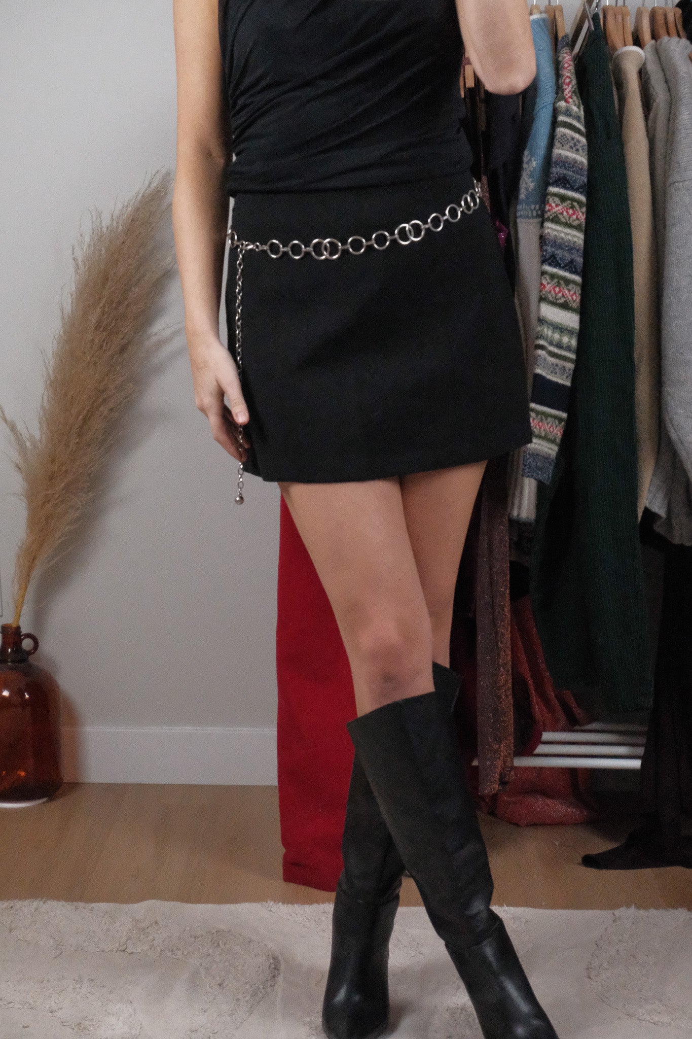 Vintage x Silver Chain Belt (S)