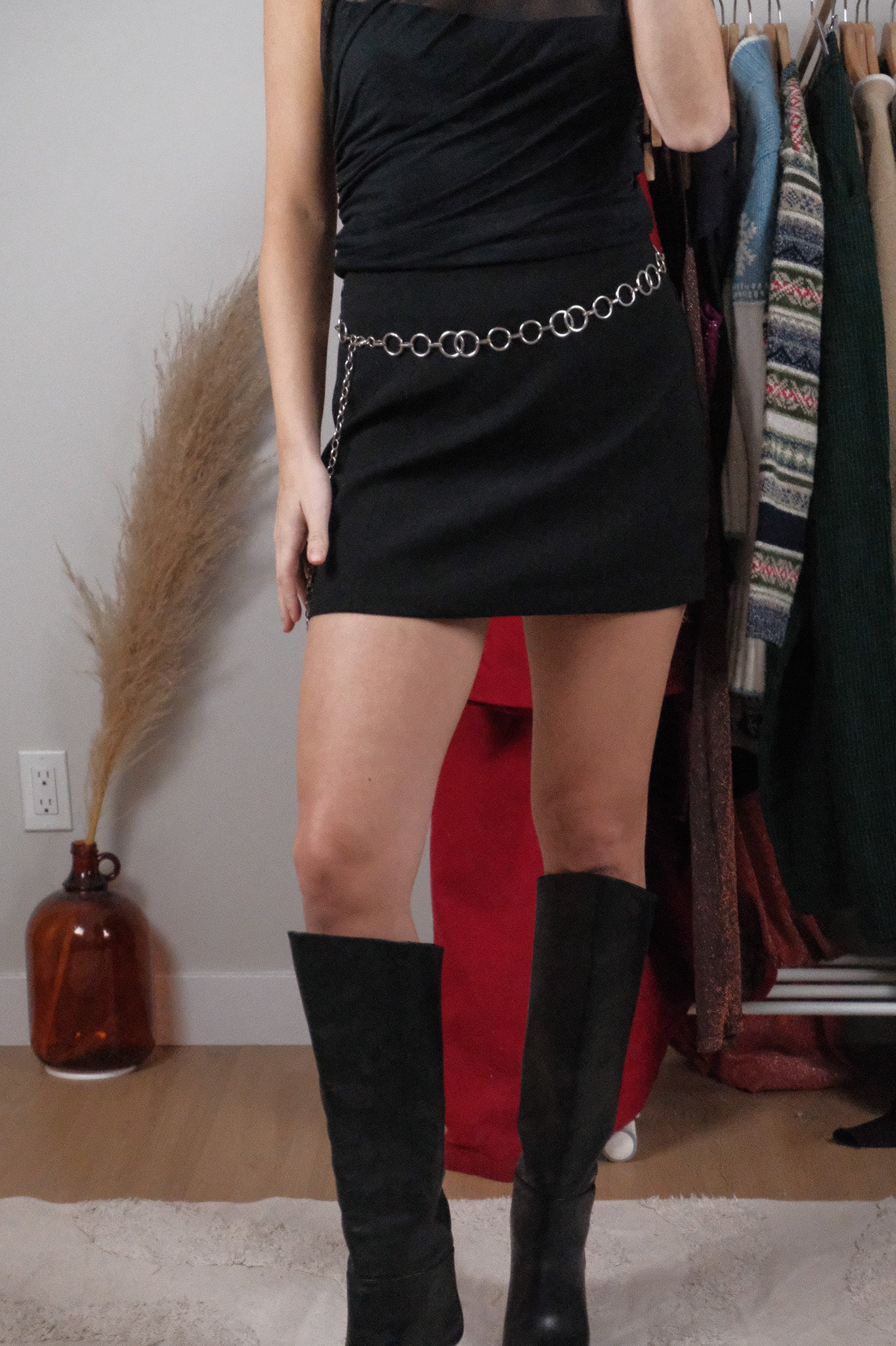 Vintage x Silver Chain Belt (S)