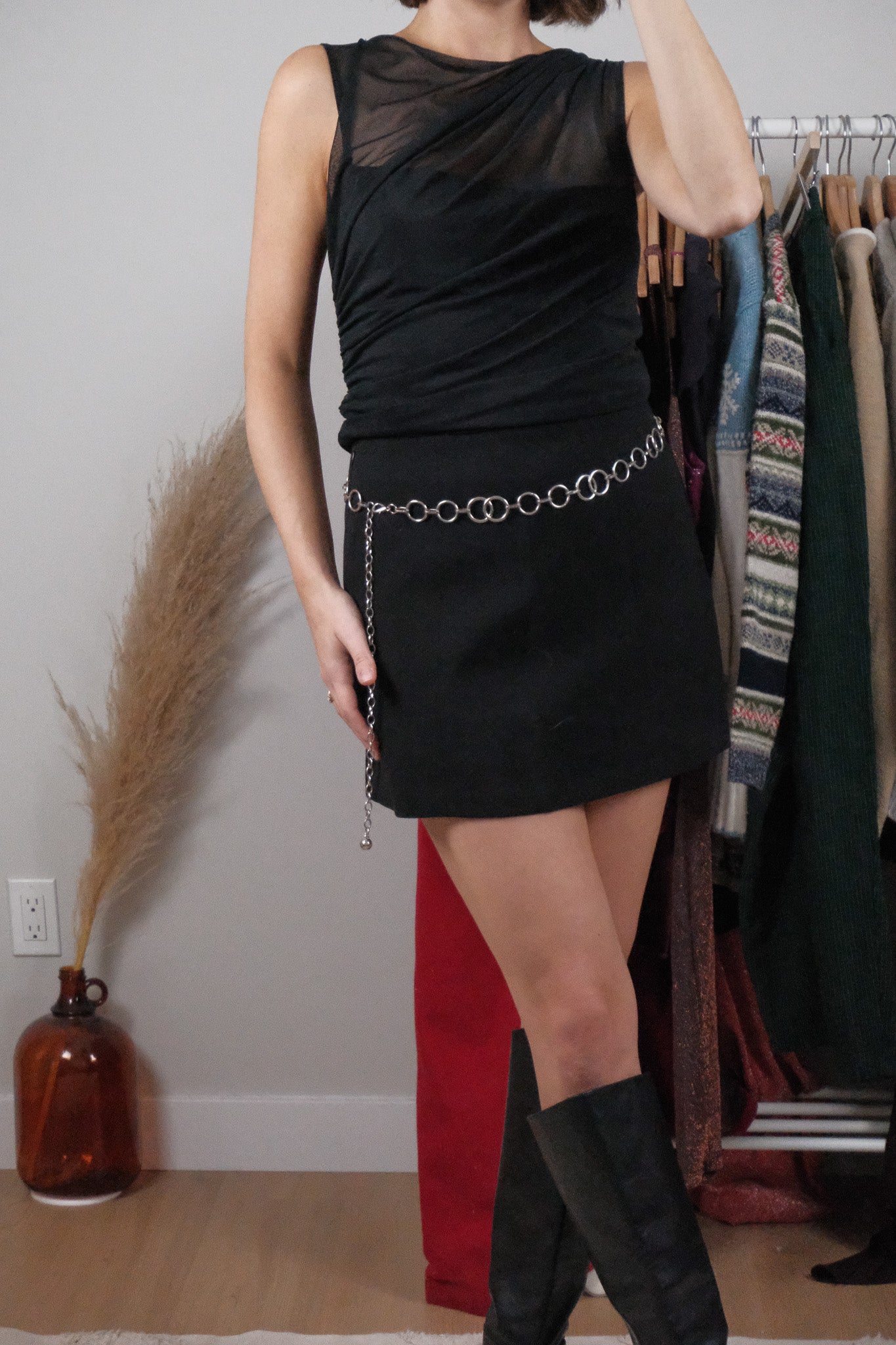 Vintage x Silver Chain Belt (S)