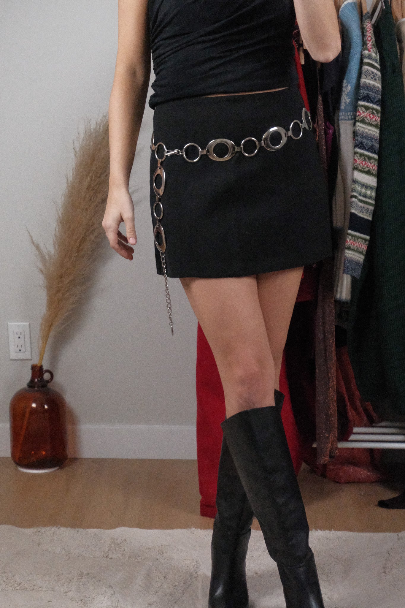 Vintage x Nine West x Silver Chain Belt (L)